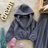 Відшивається. Костюм фліс палаццо графіт