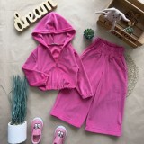 Дитячий костюм велюр на фіксаторах малина