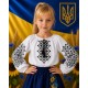 Вишиванка льон дівчинка чорний орнамент