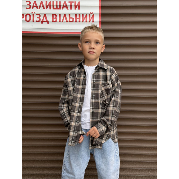 Сорочка оверсайз коричнева