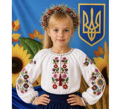 Вишиванка дівчинка бохо квітучий сад
