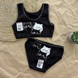 Топ та трусики котики чорний