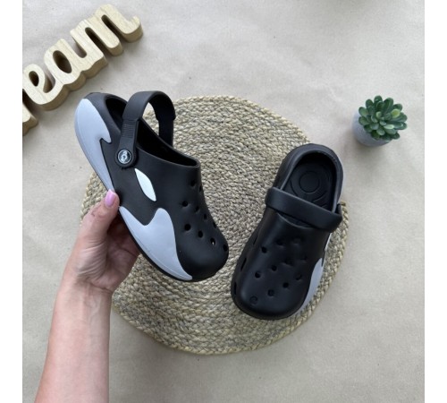 Крокси чорні з сірим 36-40