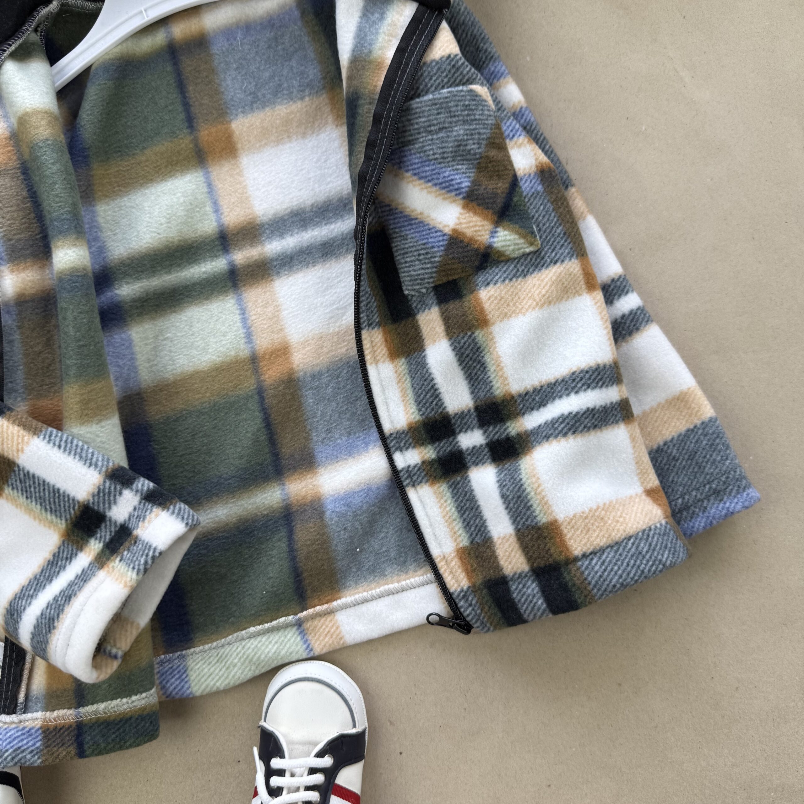 Сорочка в клітинку з зеленим фліс