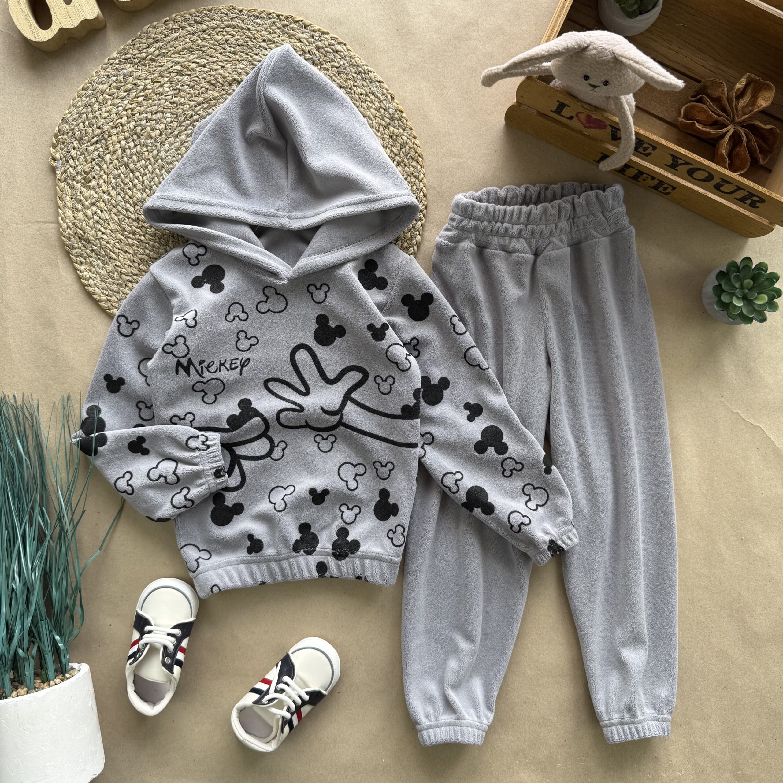 Костюм фліс сірий міккі