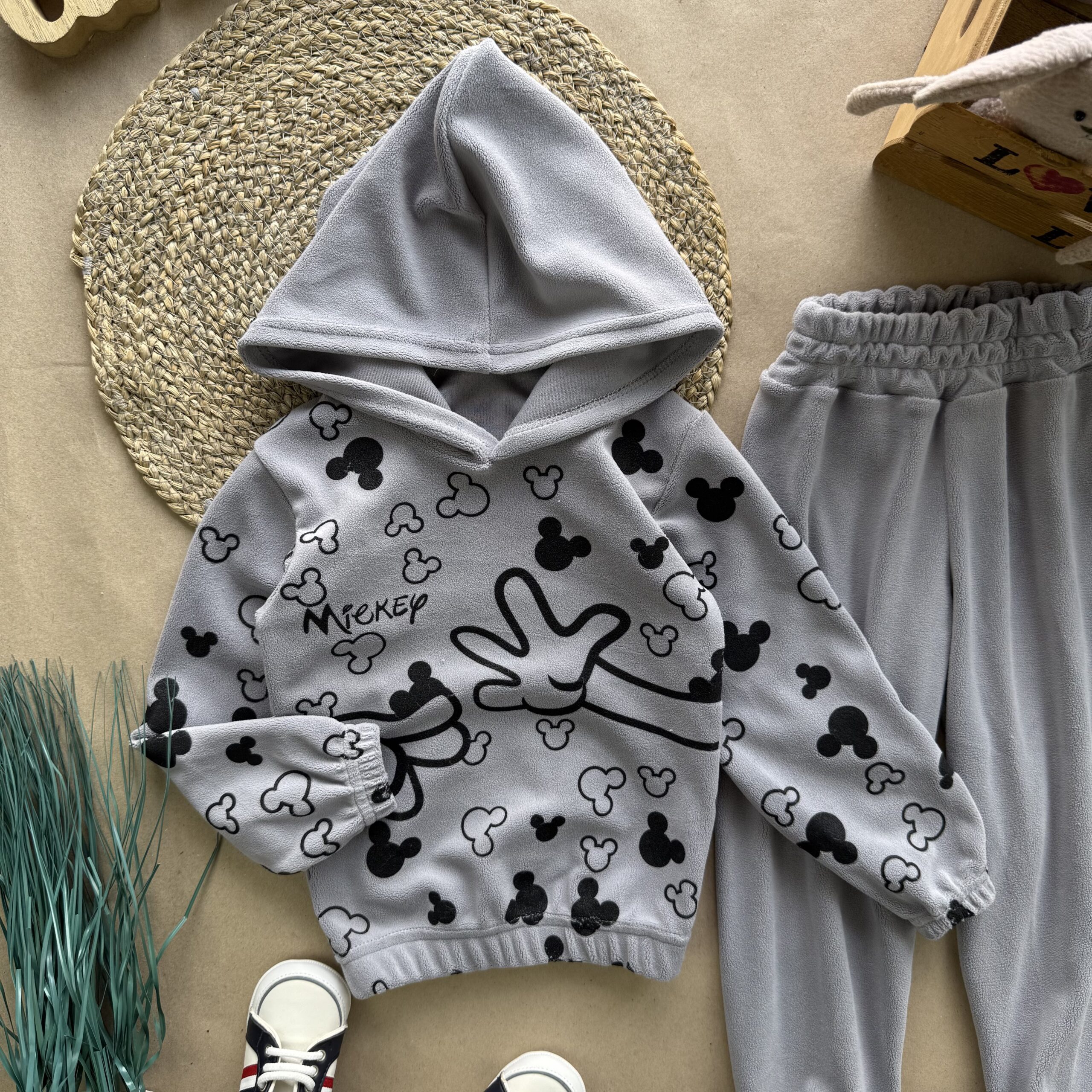 Костюм фліс сірий міккі