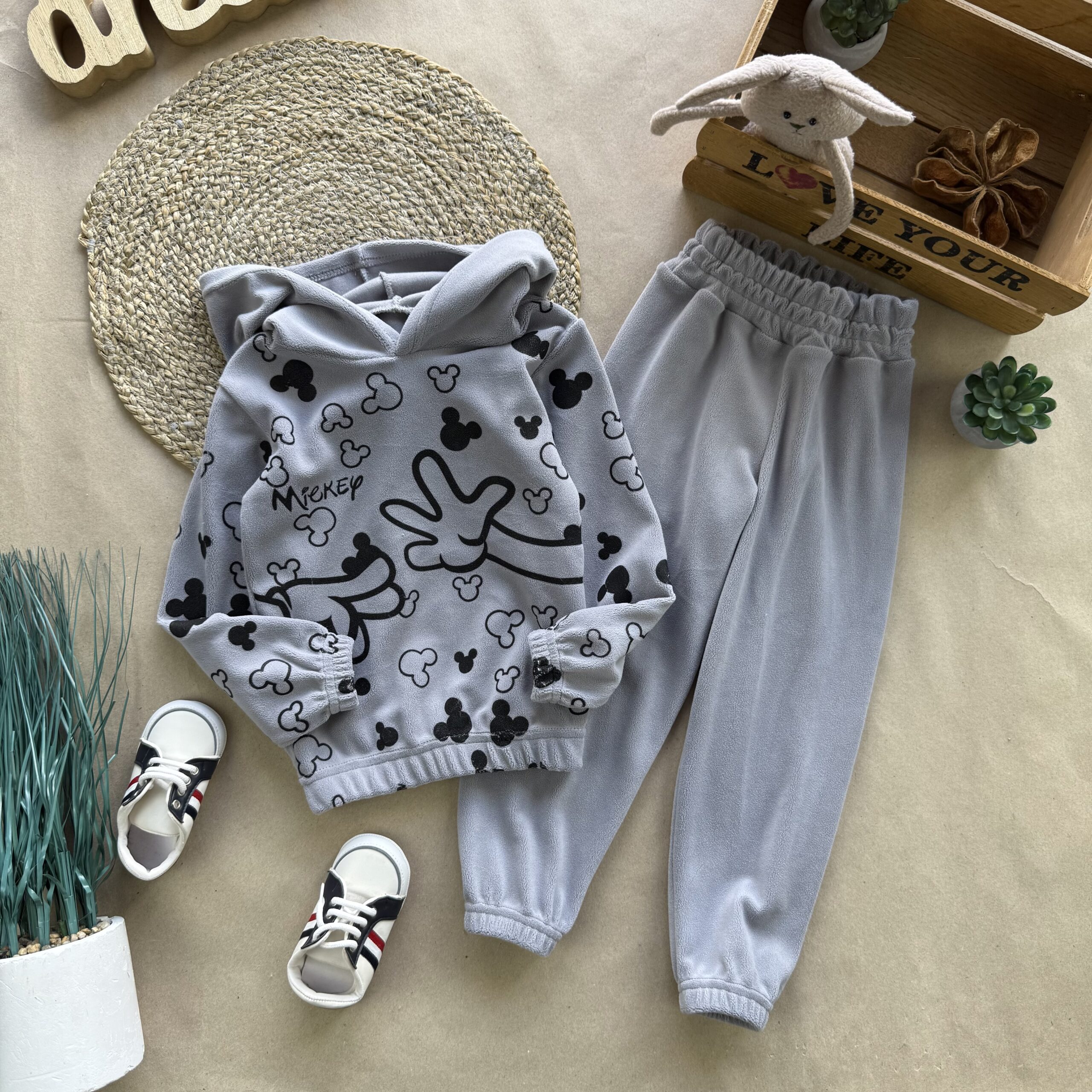 Костюм фліс сірий міккі