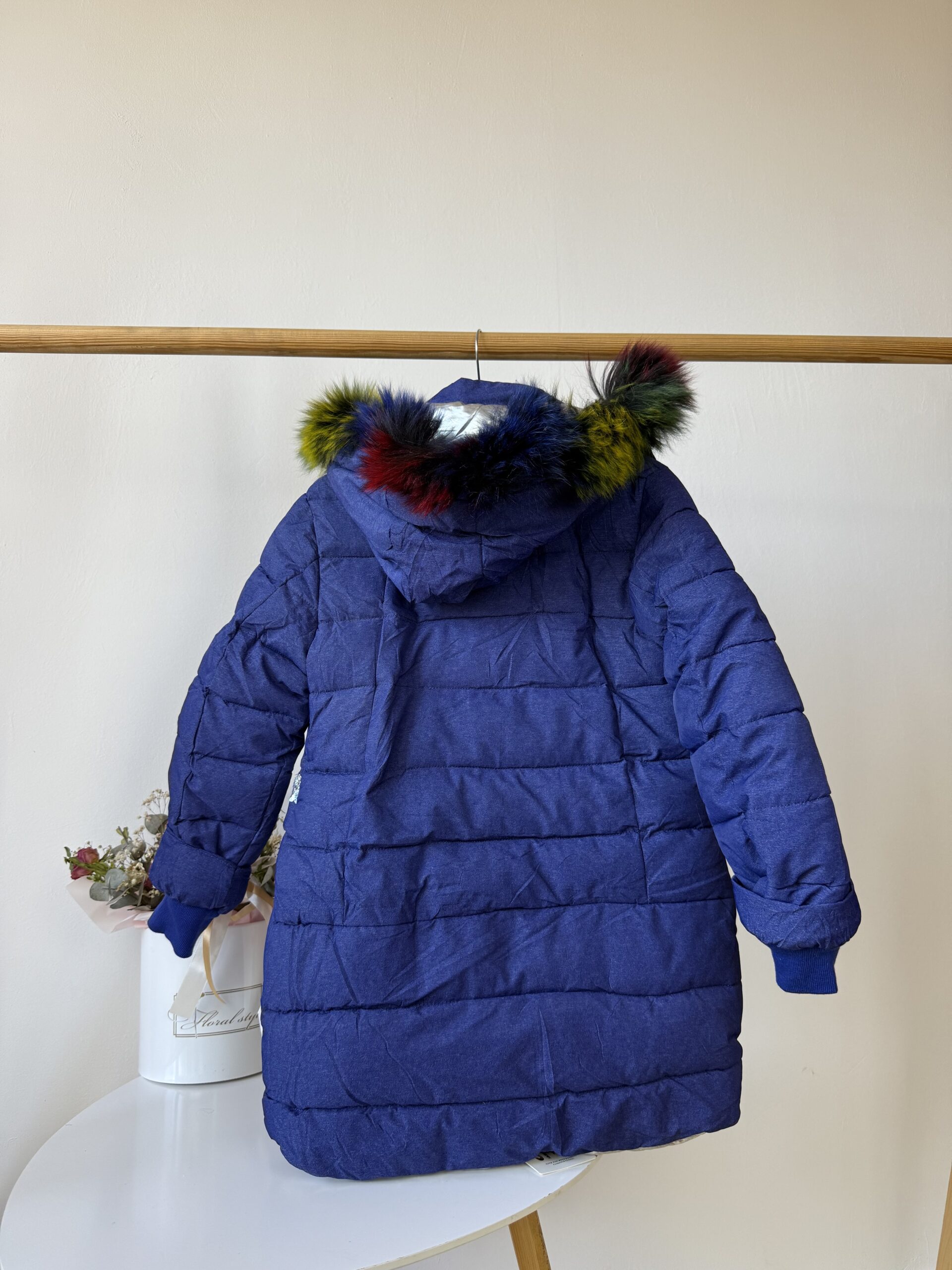 Пальто зима синє
