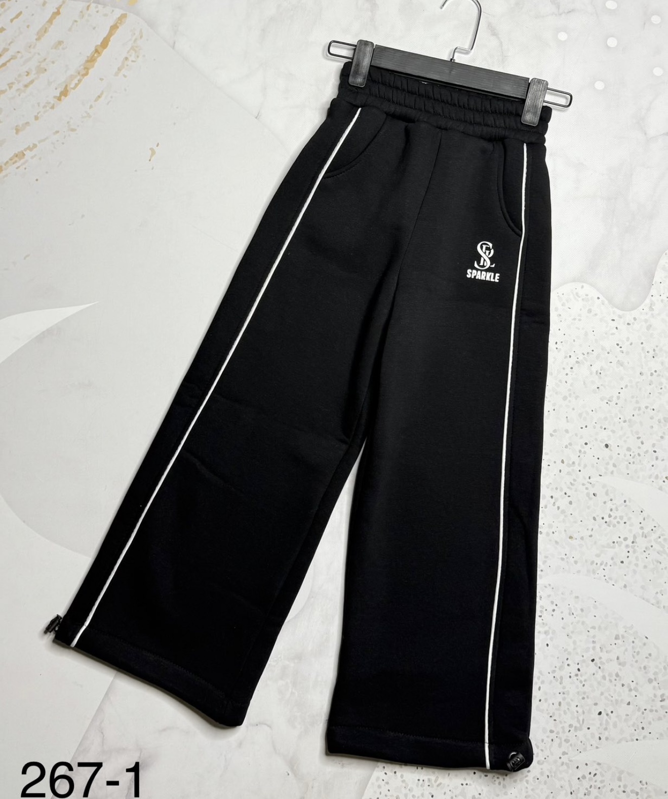 Палаццо - джогери чорні sparkle