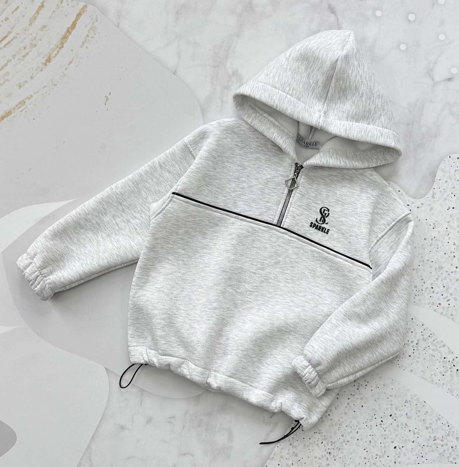 Реглан з капюшоном сірий spаrkle