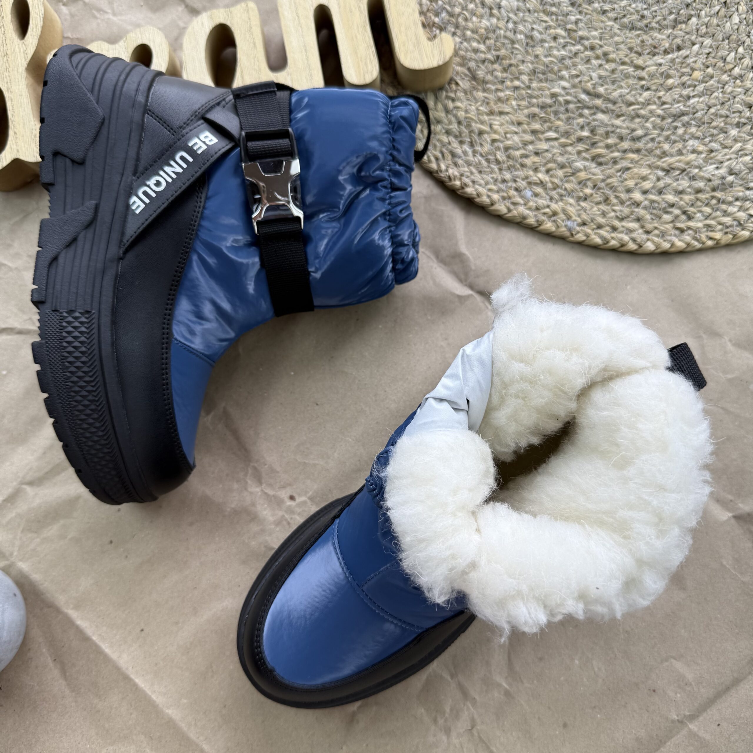 Дутики зимові з синім 33-38