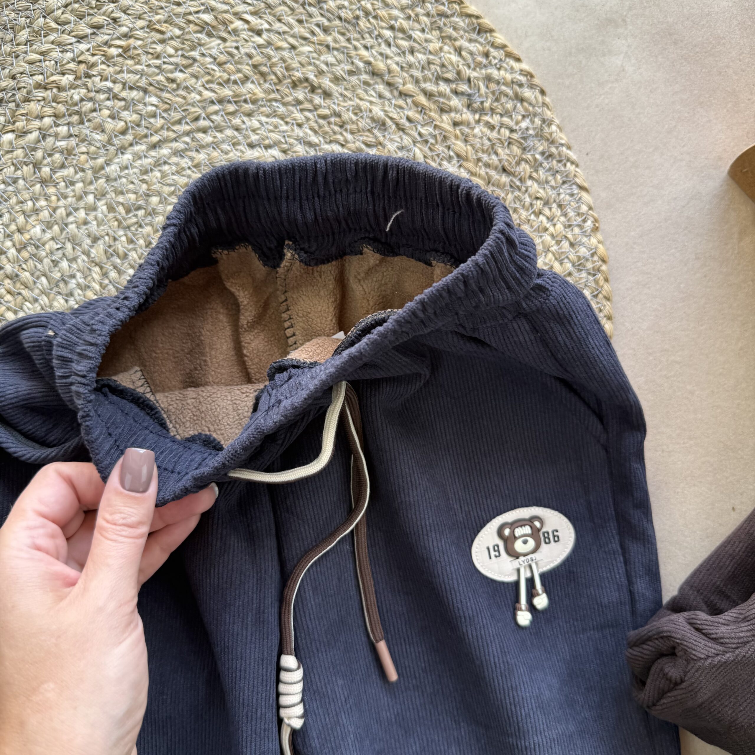 Штани утеплені вельвет 104-122 ведмежа