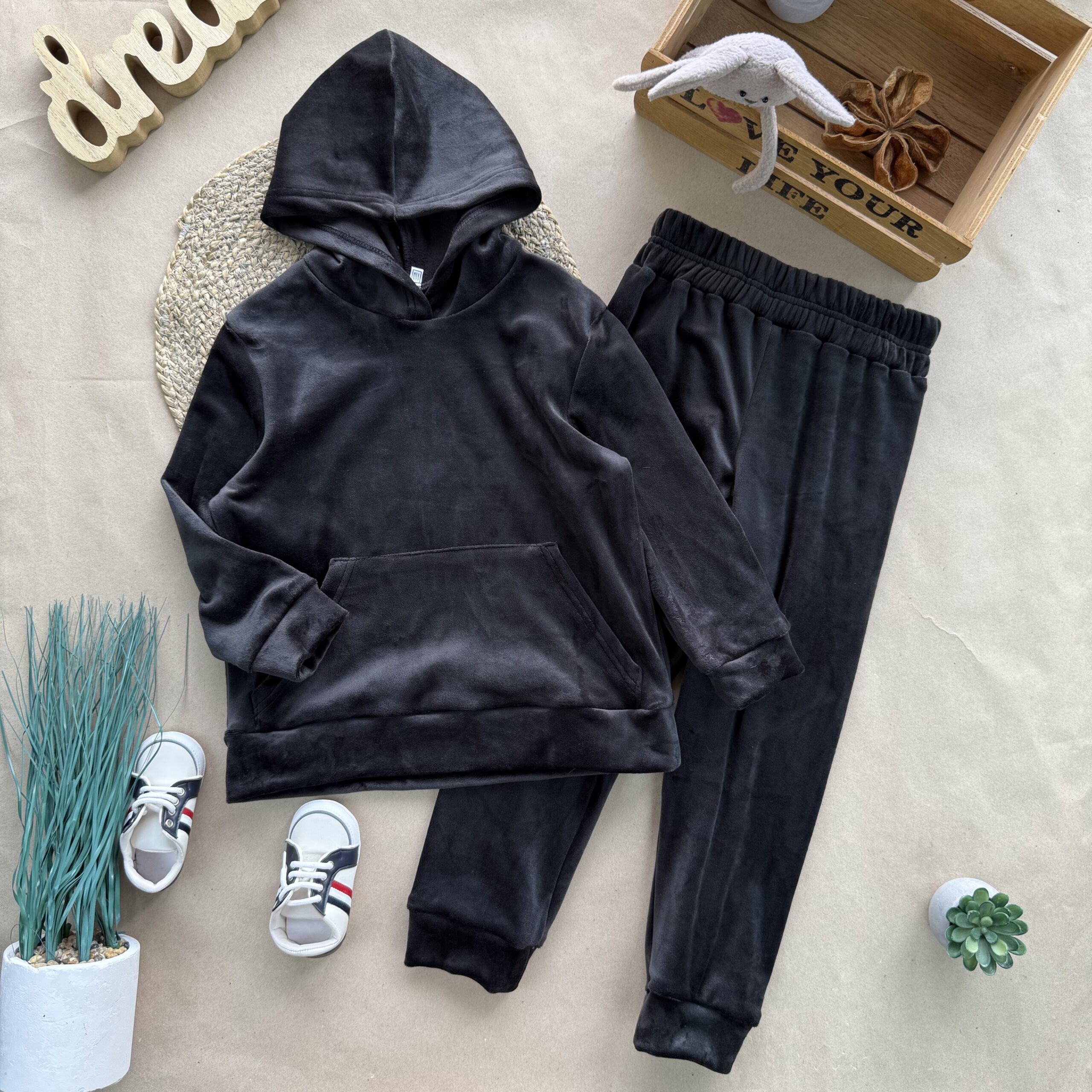 велюр хутро чорний