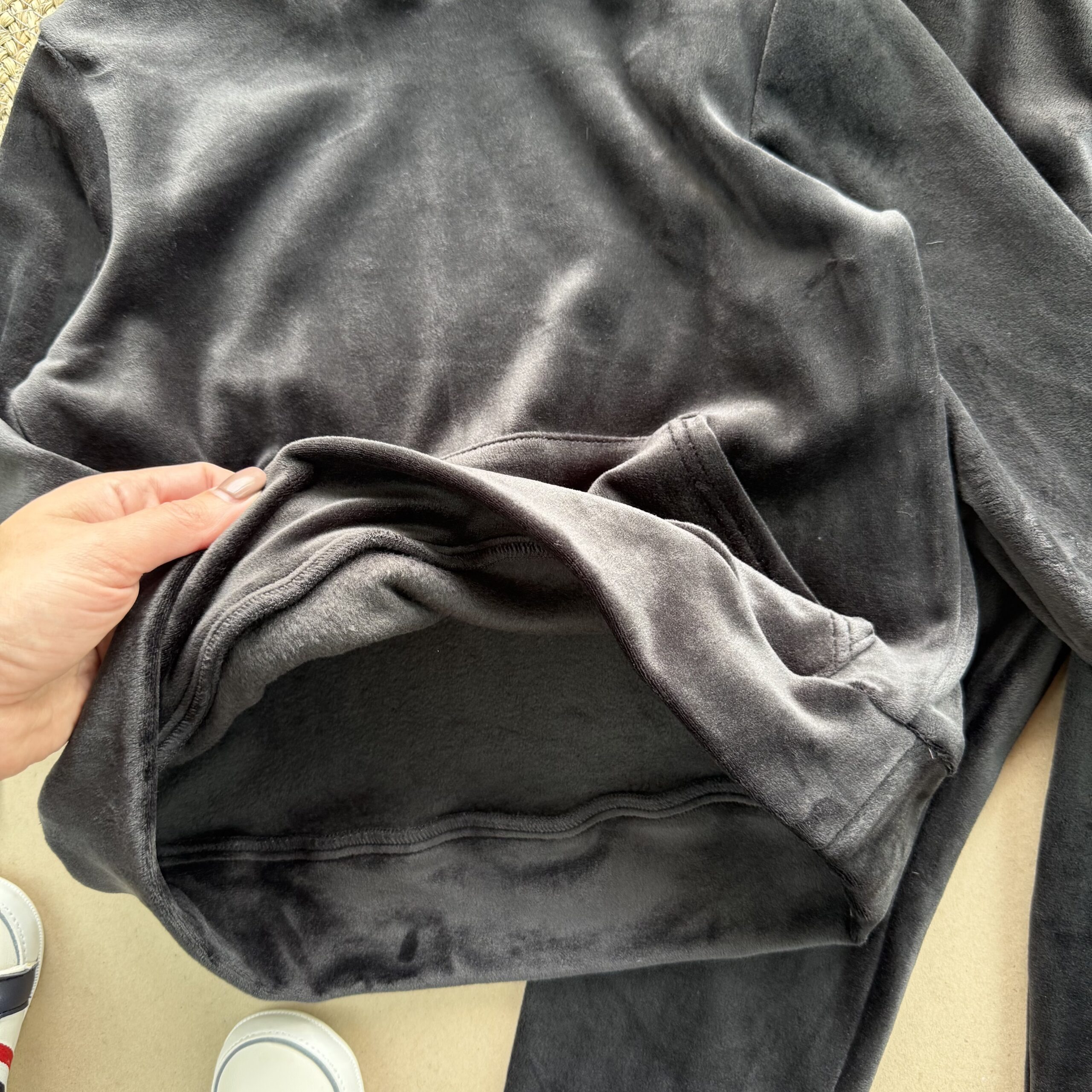 костюм велюр хутро чорний