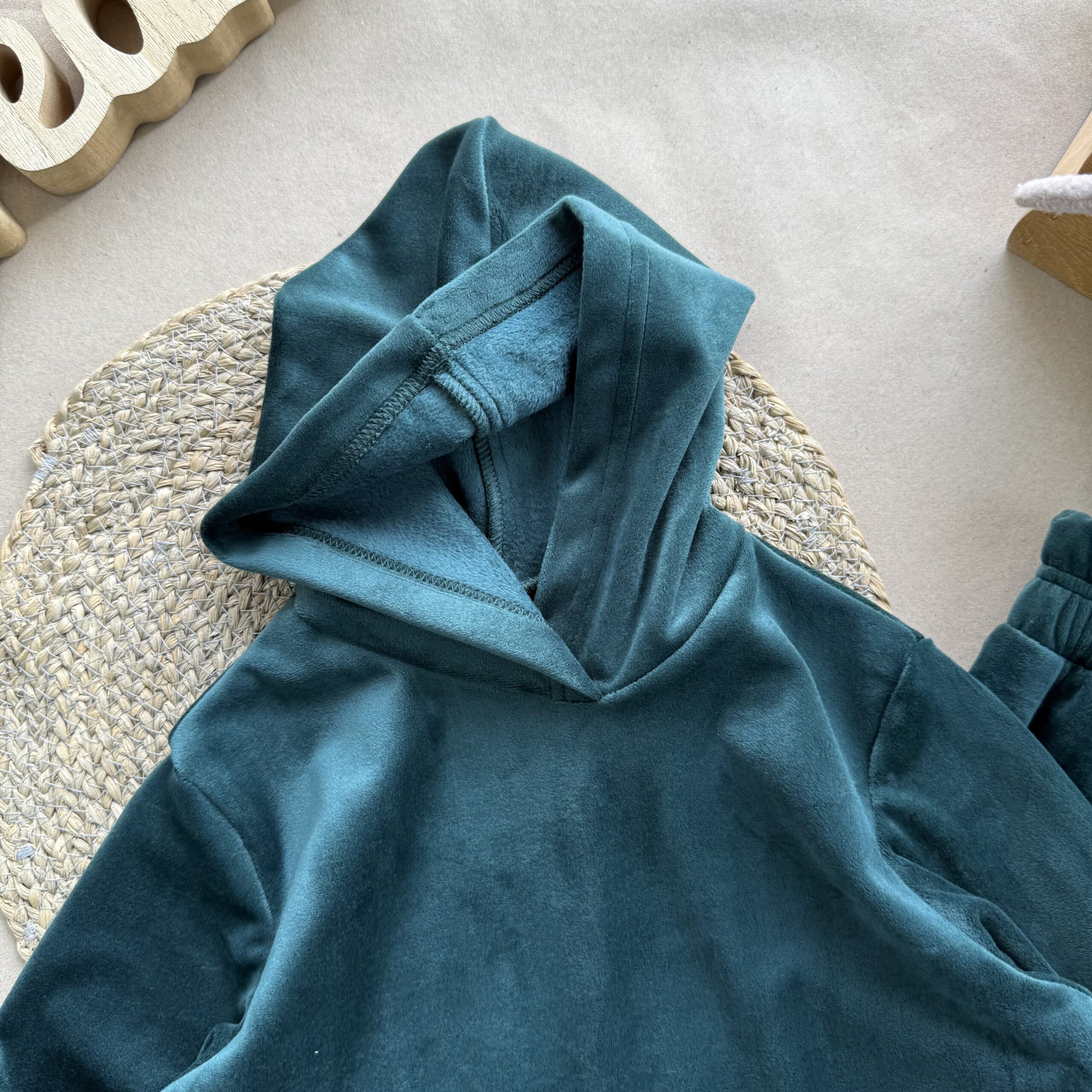 костюм велюр хутро смарагдовий