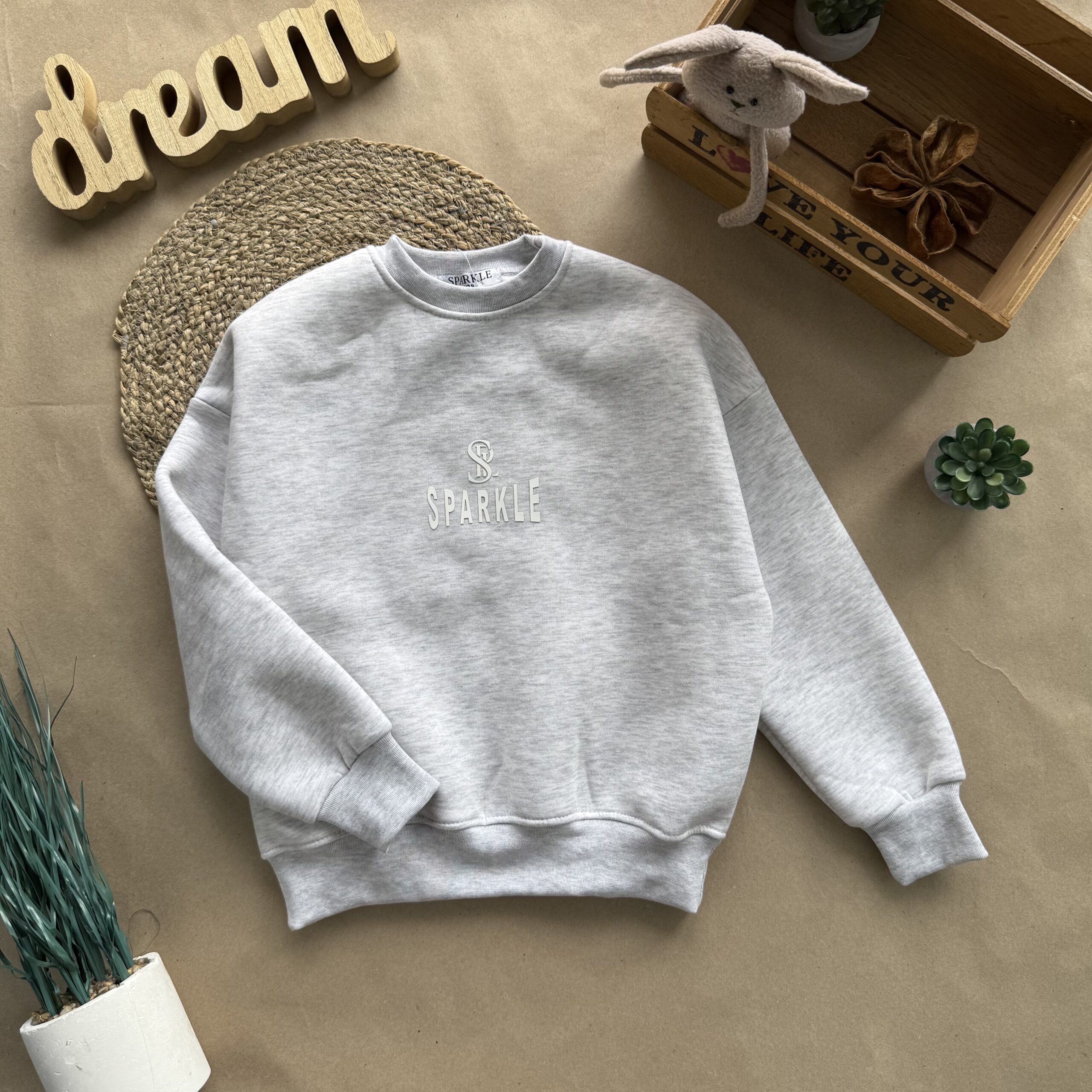 Реглан тринитка сірий spаrkle