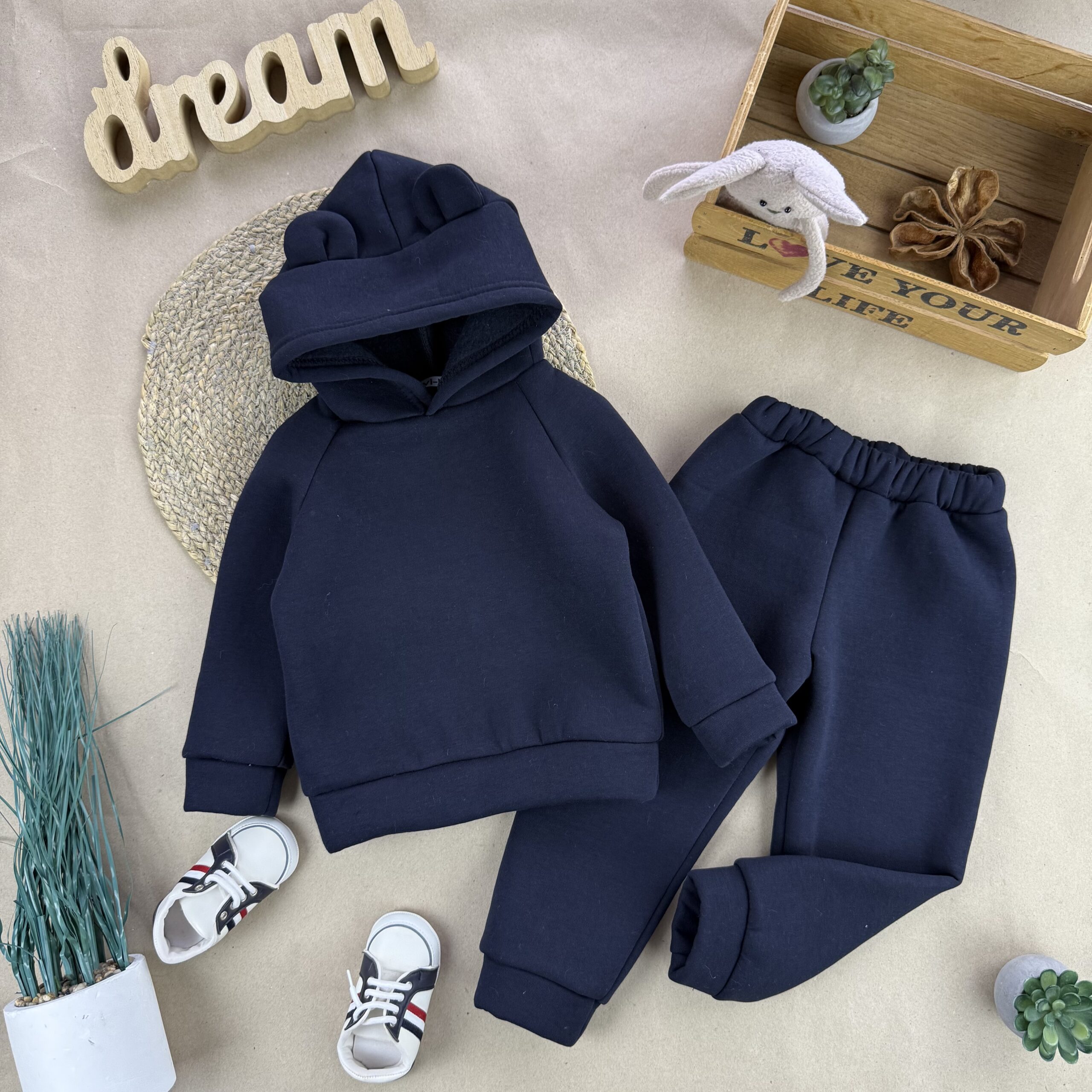 Відшивається Ведмедик тринитка темно синій