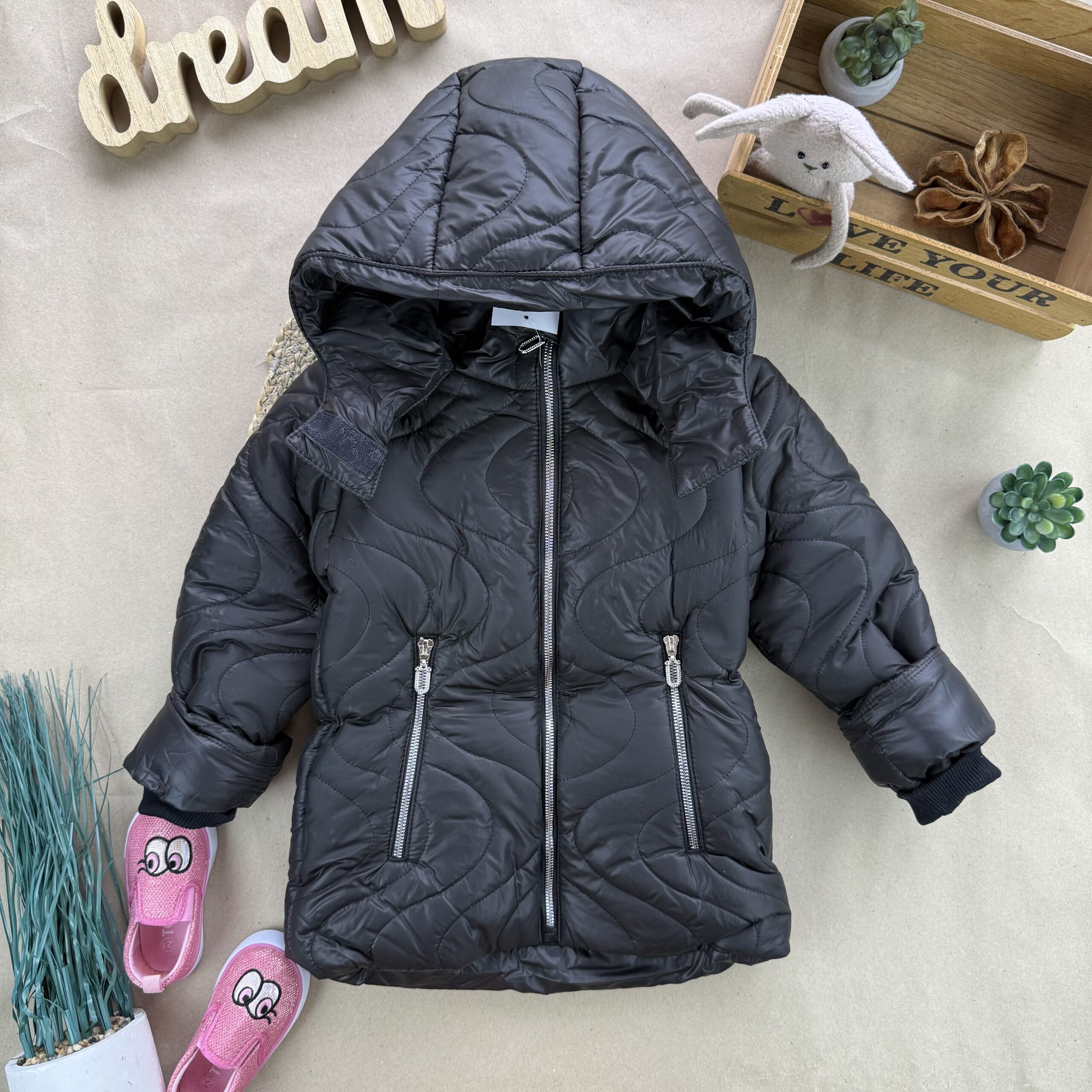 Куртка дівчинка чорна 110-140