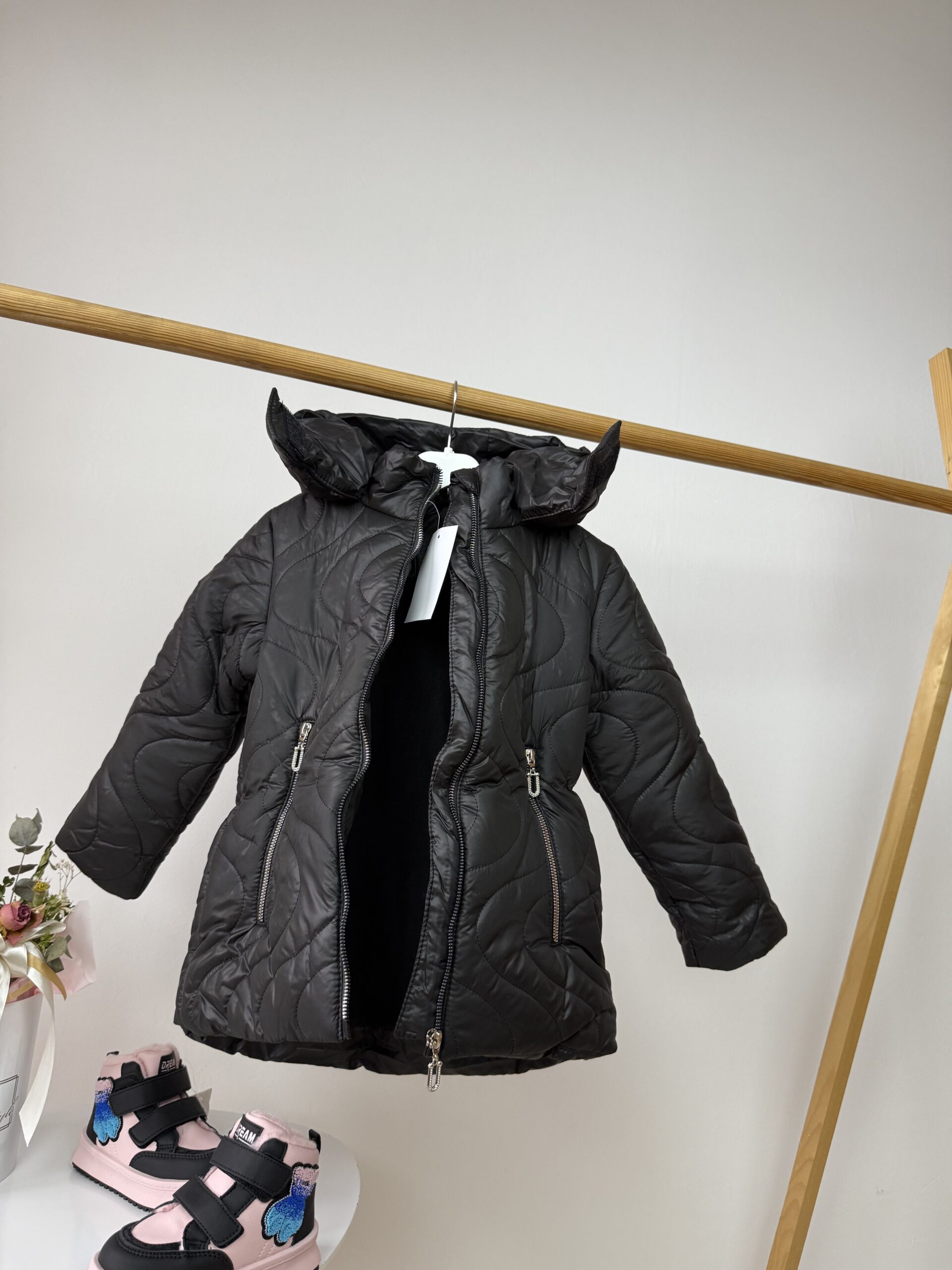 Куртка дівчинка чорна 110-140