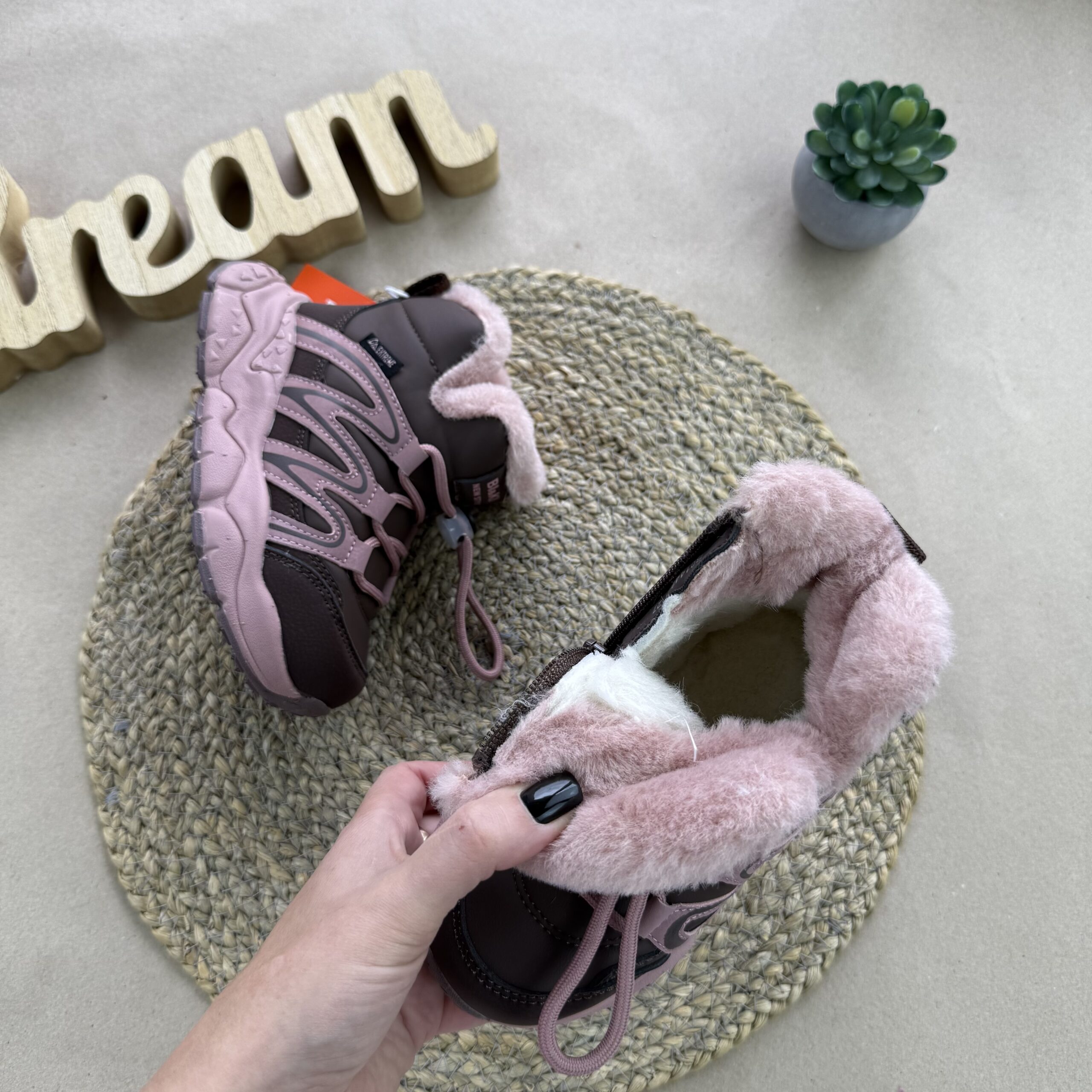 Хайтопи зимові шоколад з рожевим 27-32