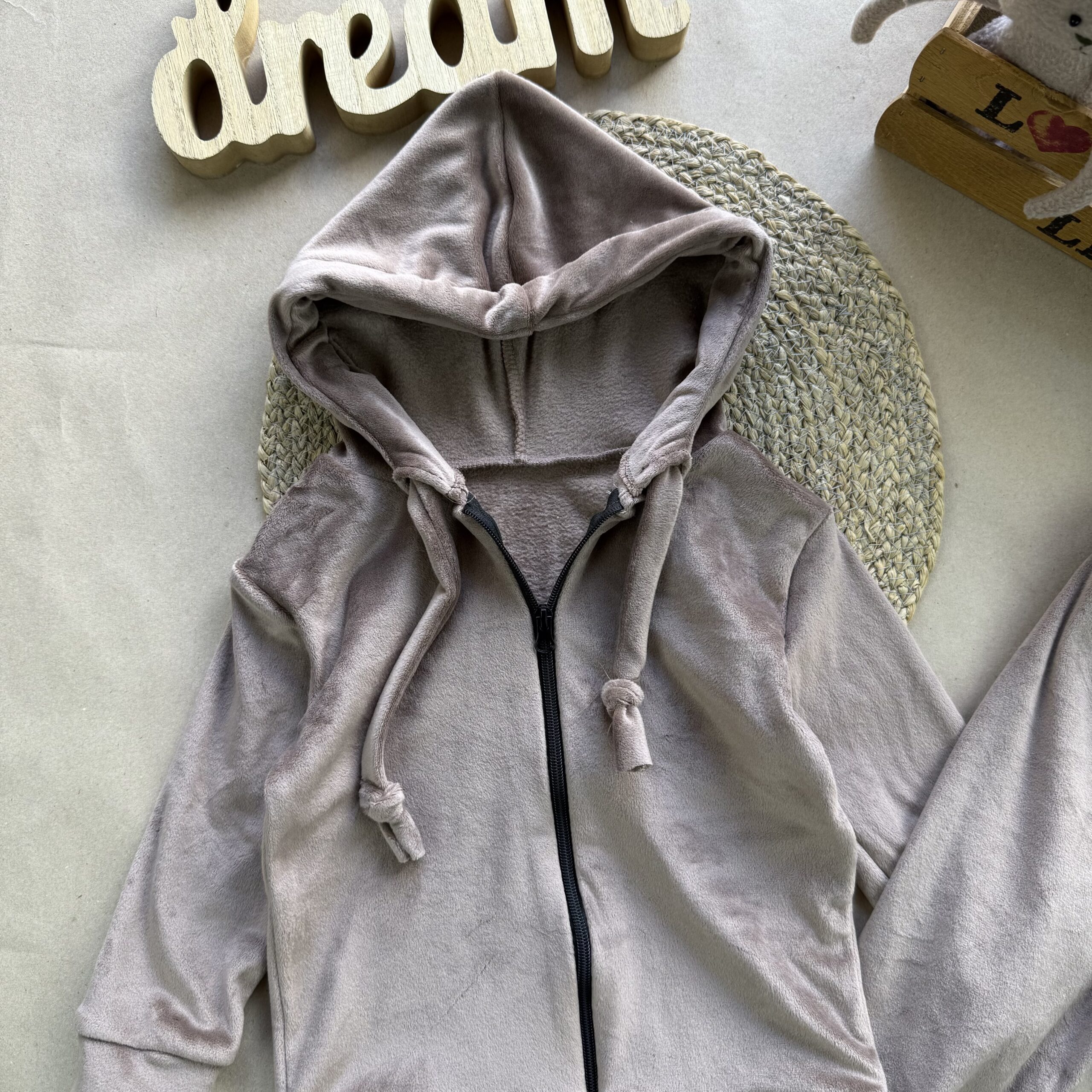 Костюм велюр хутро блискавка мокко