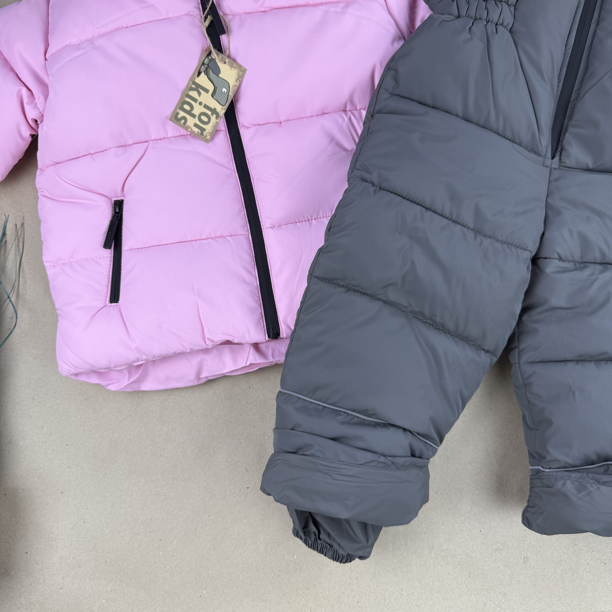 Комплект куртка та напівкомбінезон рожевий