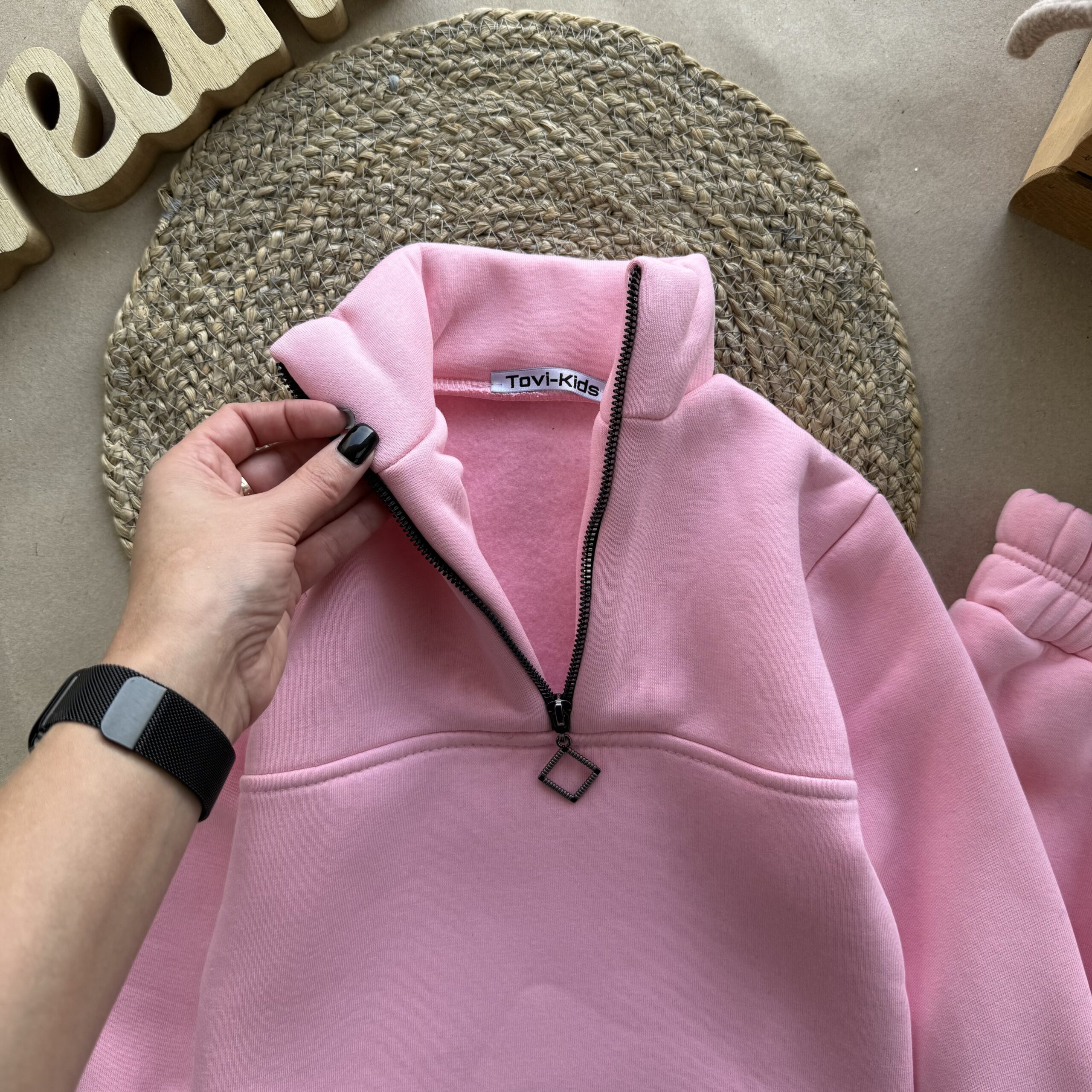 Костюм тринитка рожевий стійка