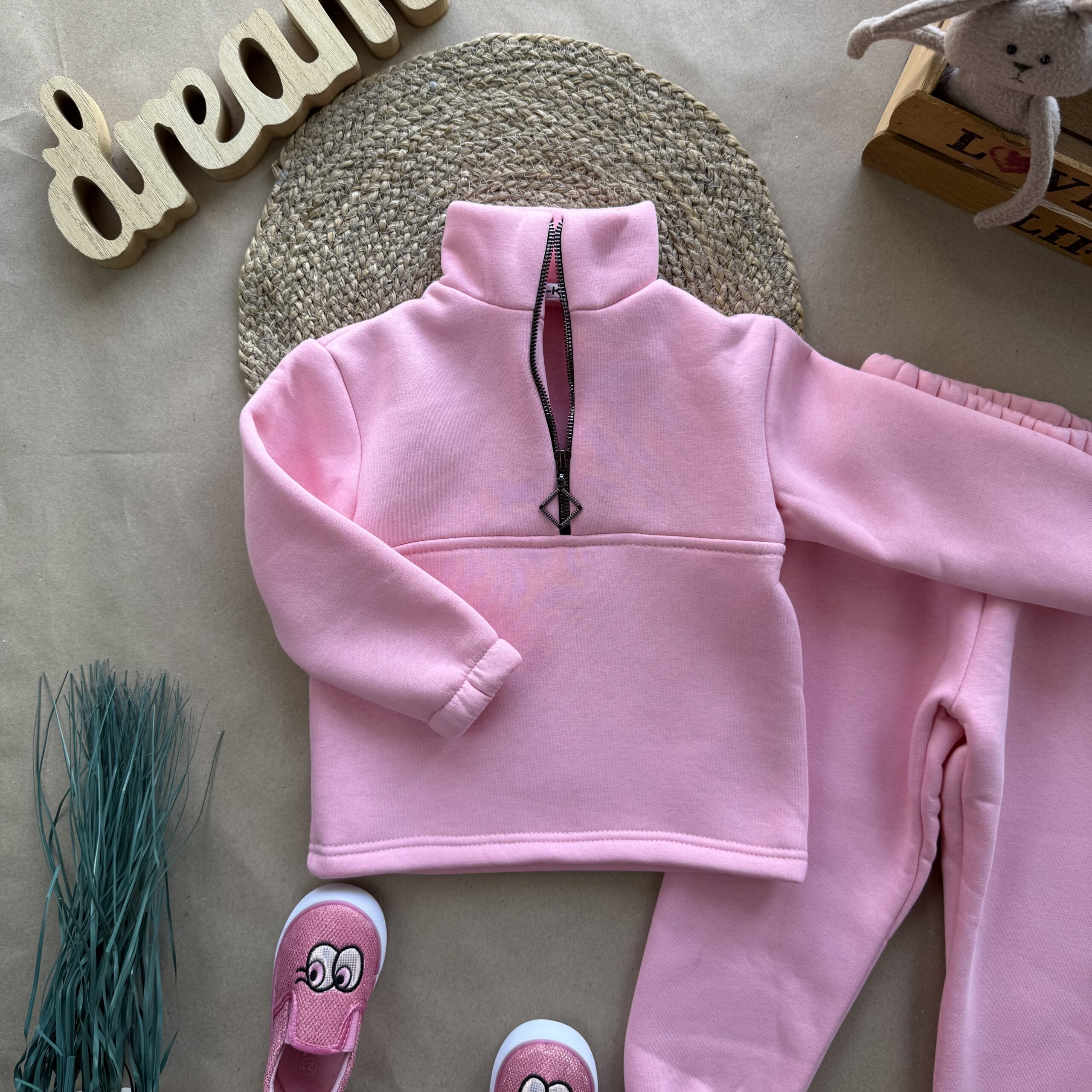 Костюм тринитка рожевий стійка