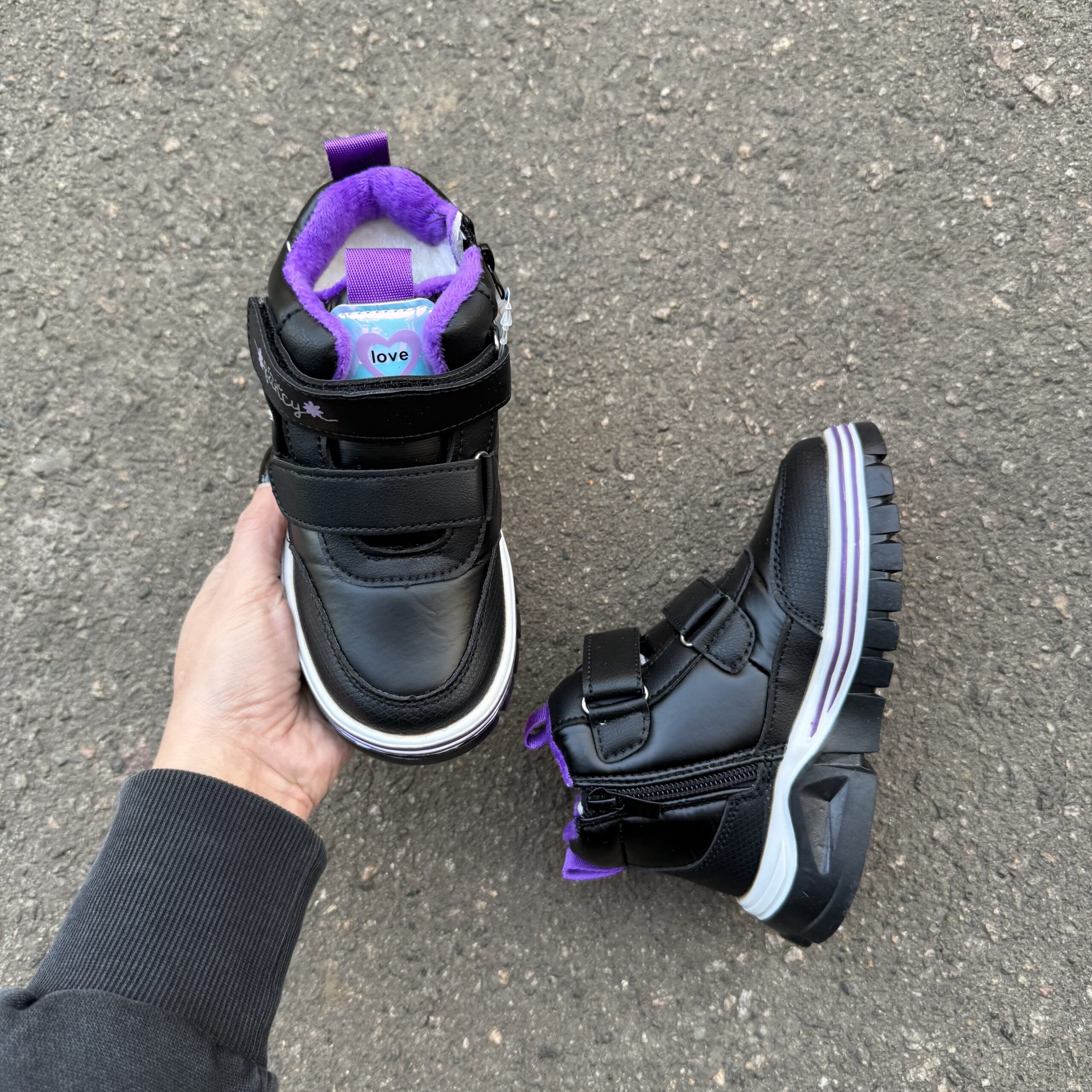 Хайтопи чорні з фіолет 28-33