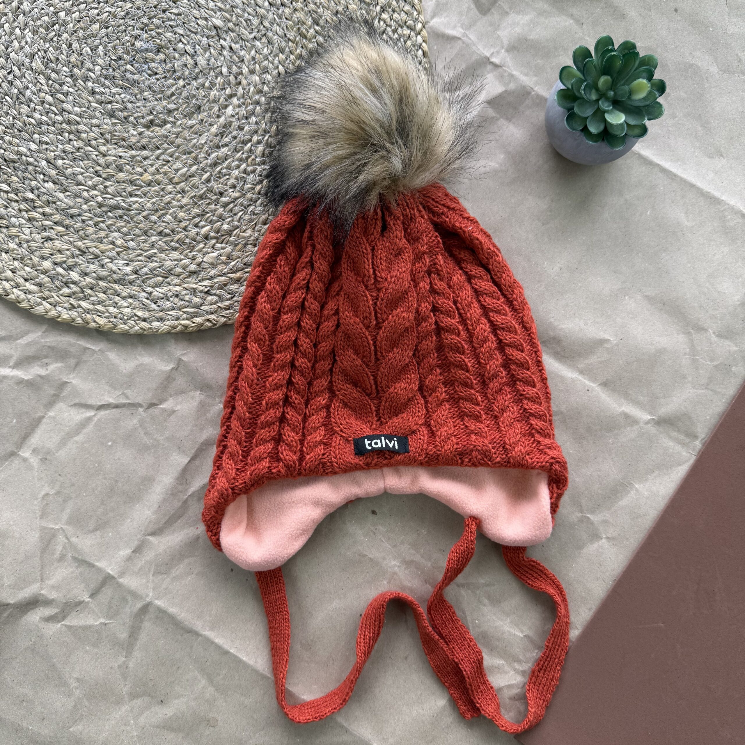 Шапка косичка помаранч