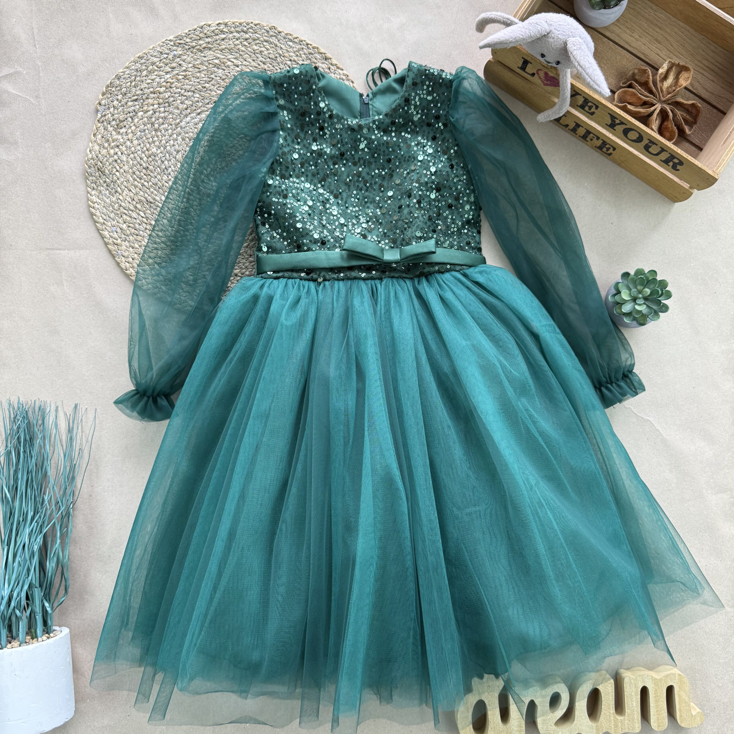 Сукня пишна зелена 3-5 років