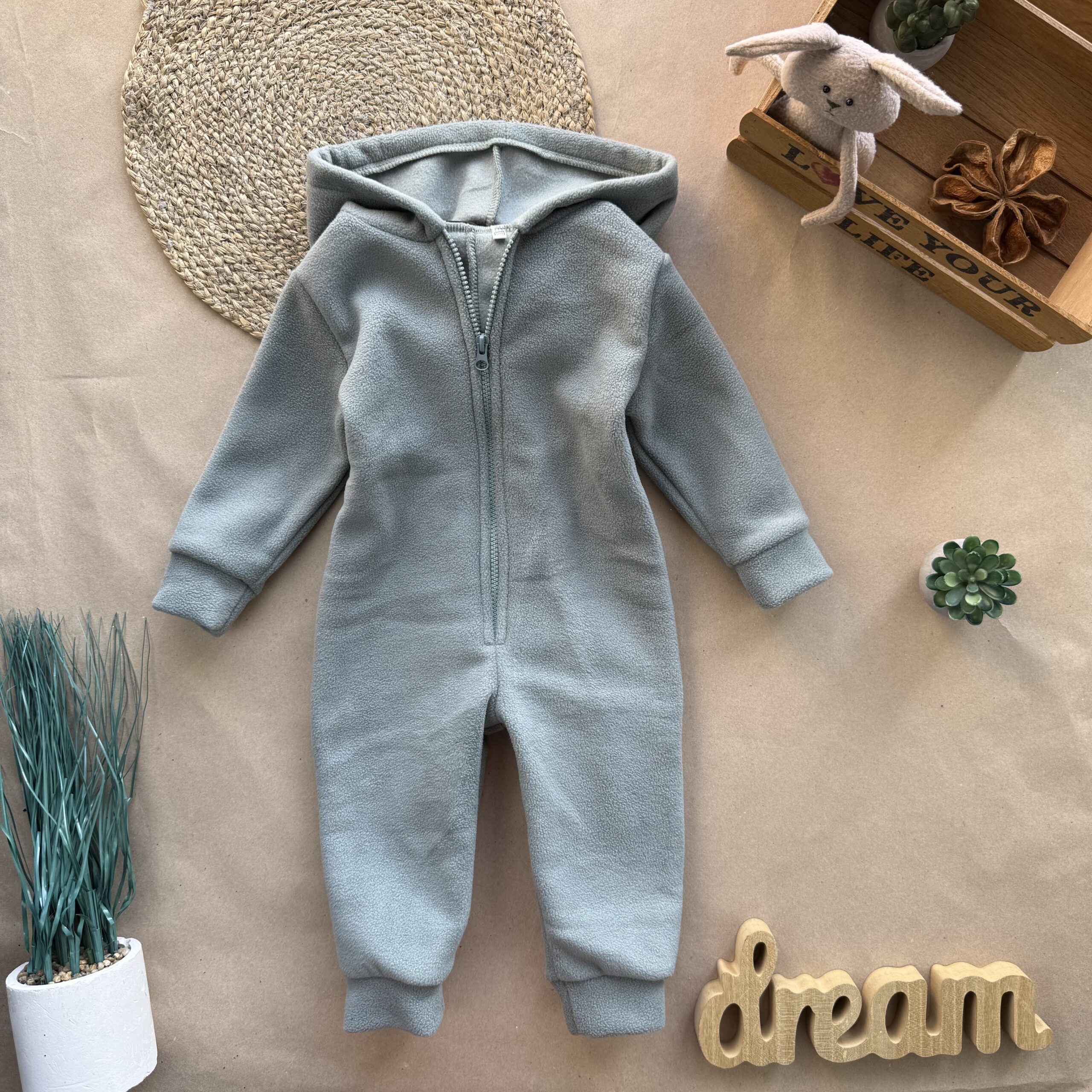 Ромпер фліс олива