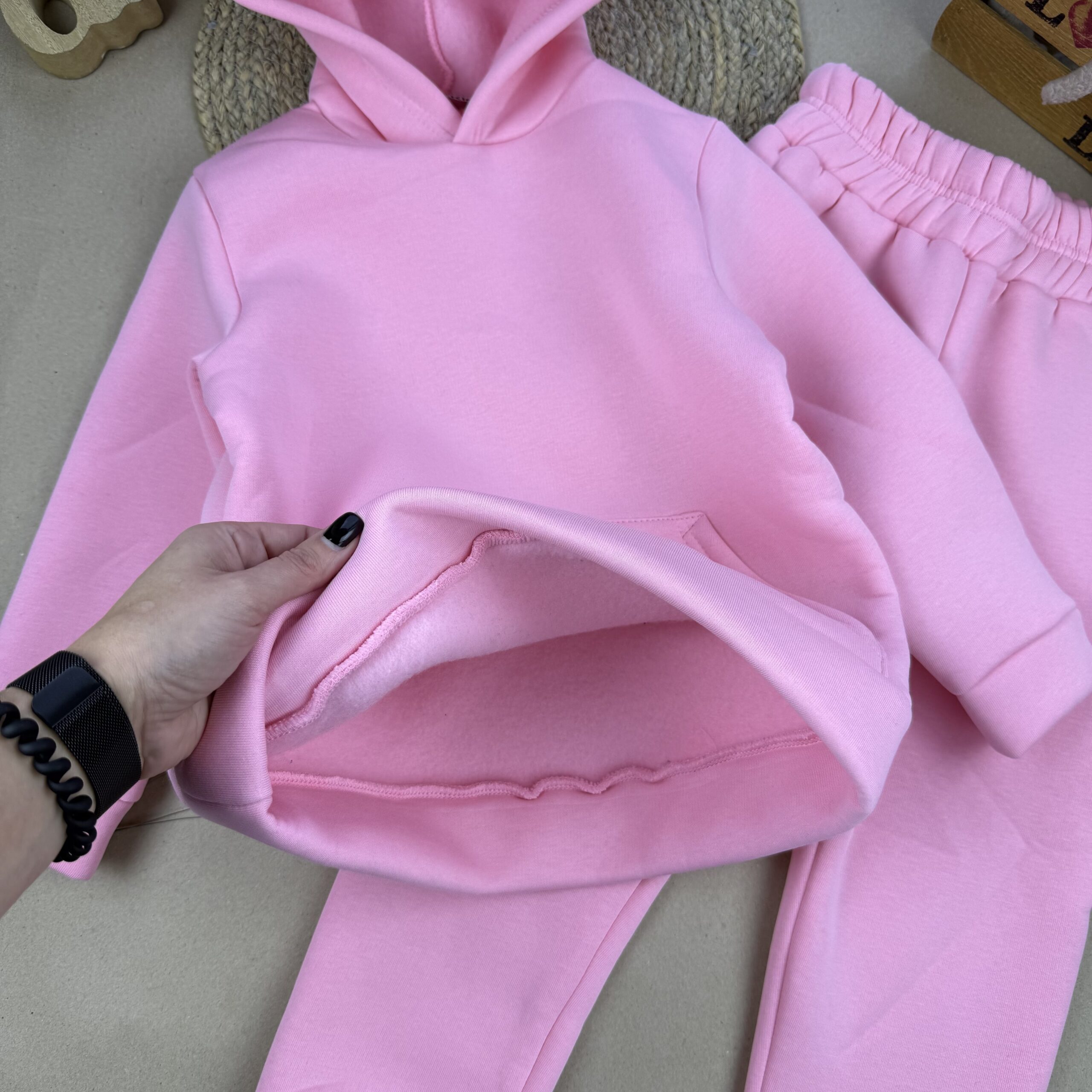 Костюм тринитка Туреччина оверсайз рожевий