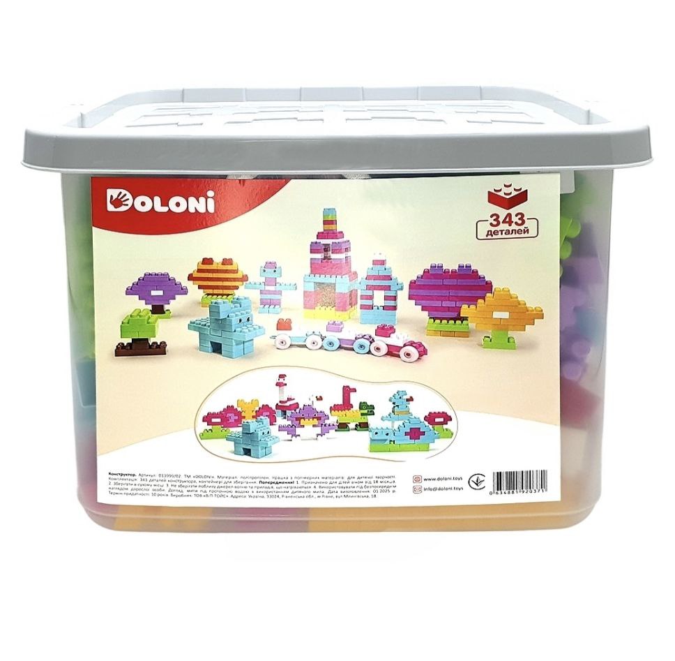 Конструктор 343 дет. у контейнері