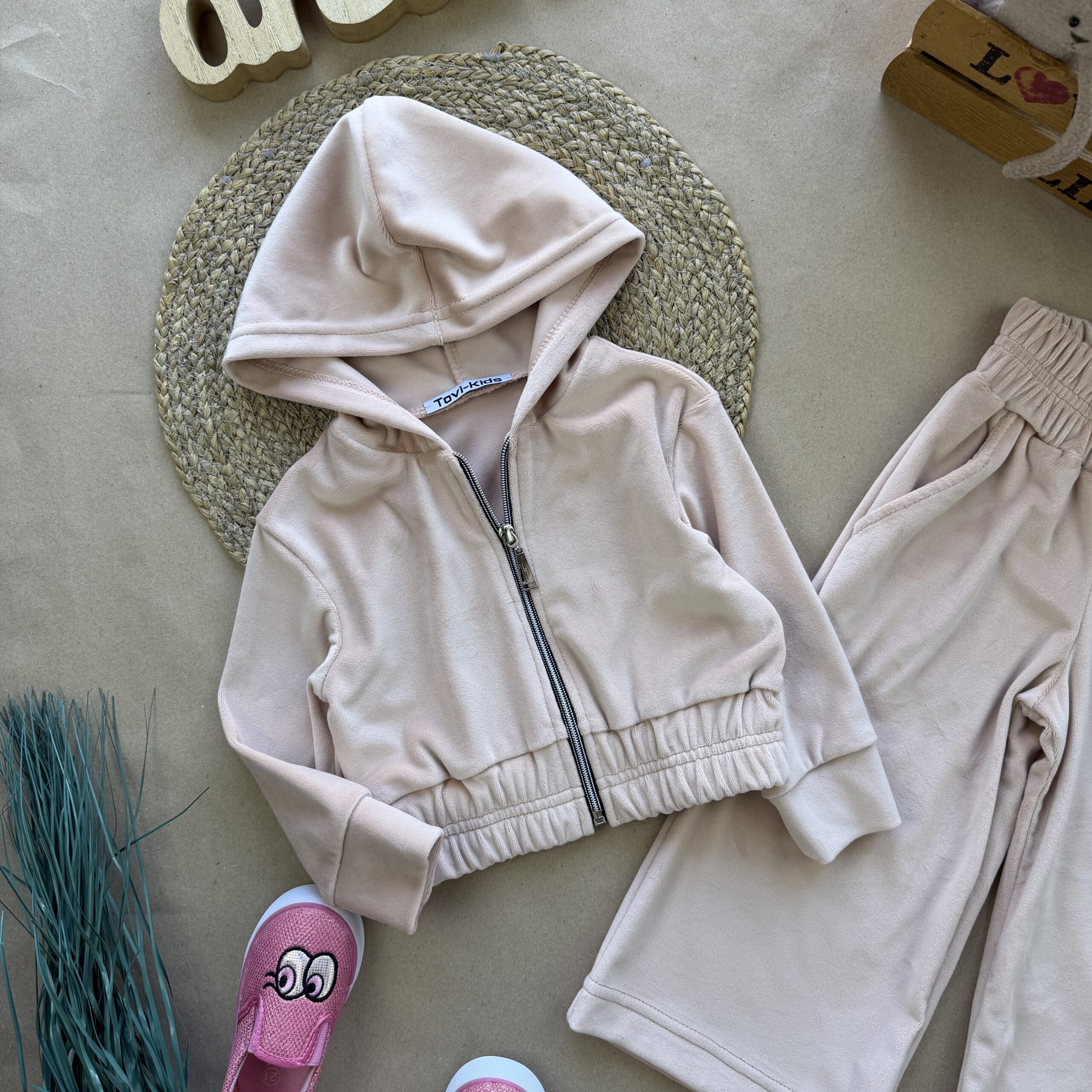 Костюм велюр палаццо пісок 86-152