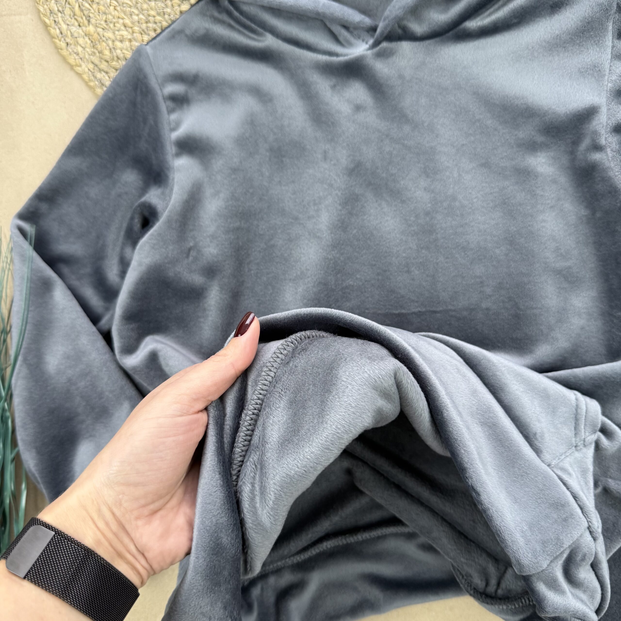 Костюм велюр хутро графіт 128-140