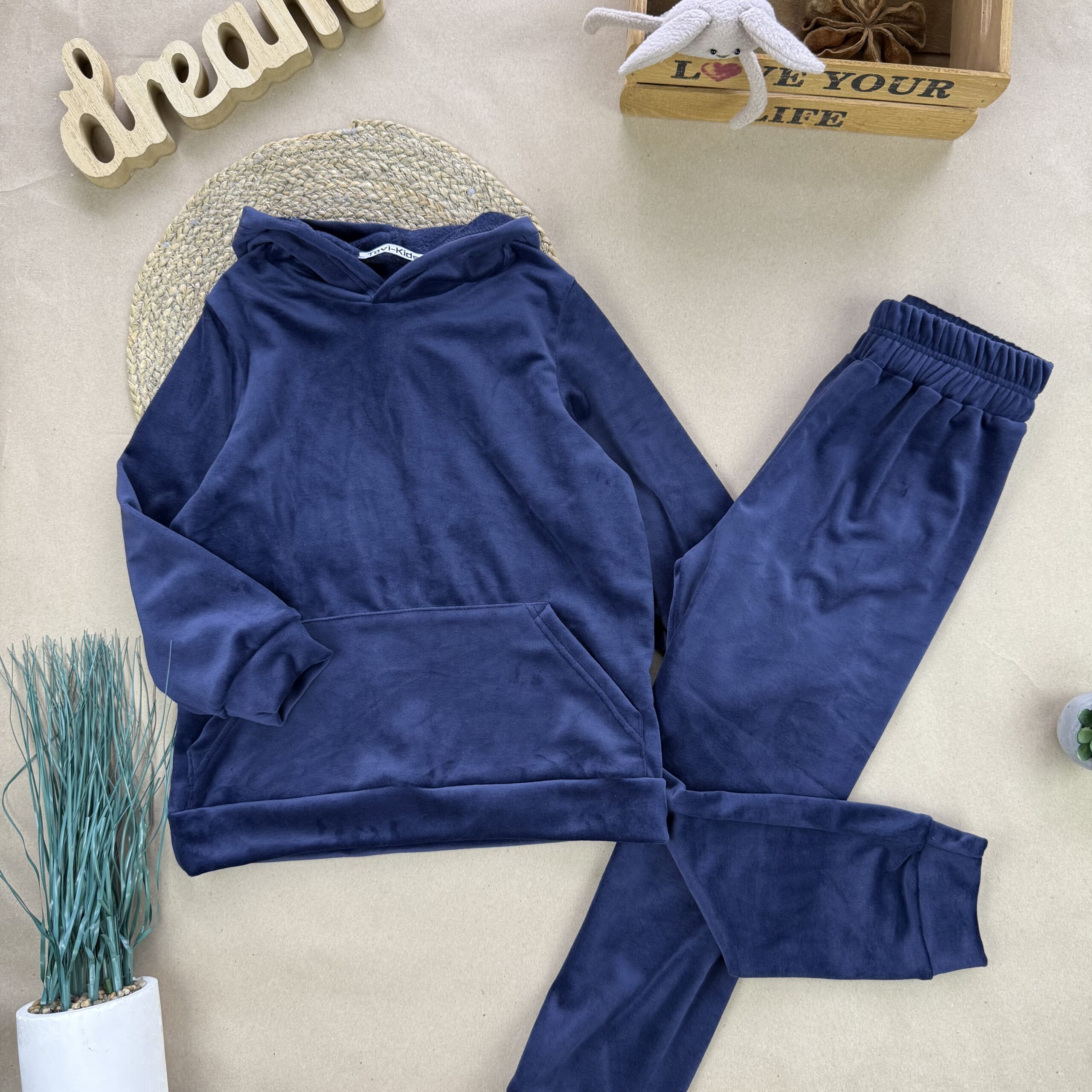 Костюм велюр хутро синій 128-140