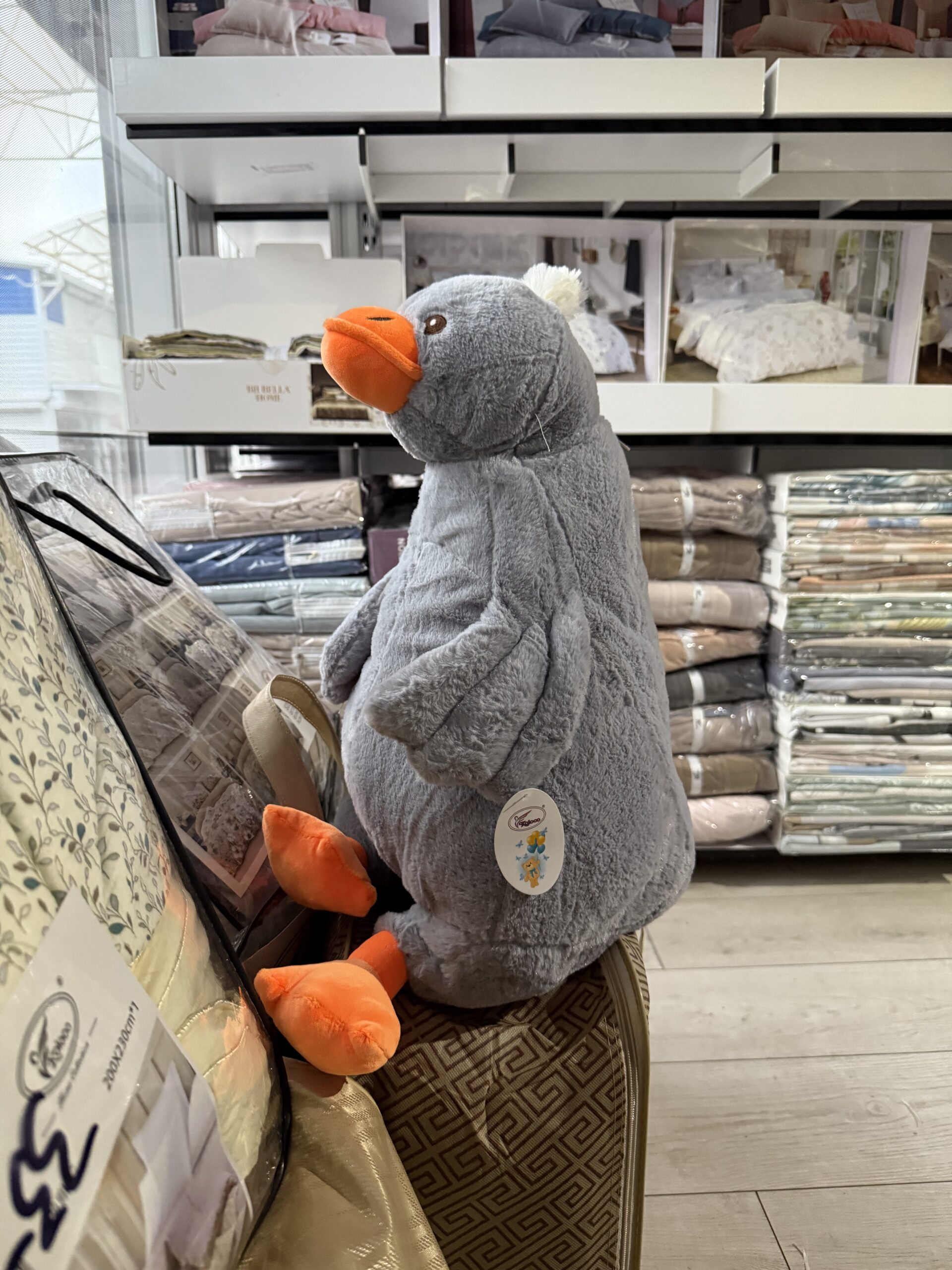 Іграшка подушка гусак сірий