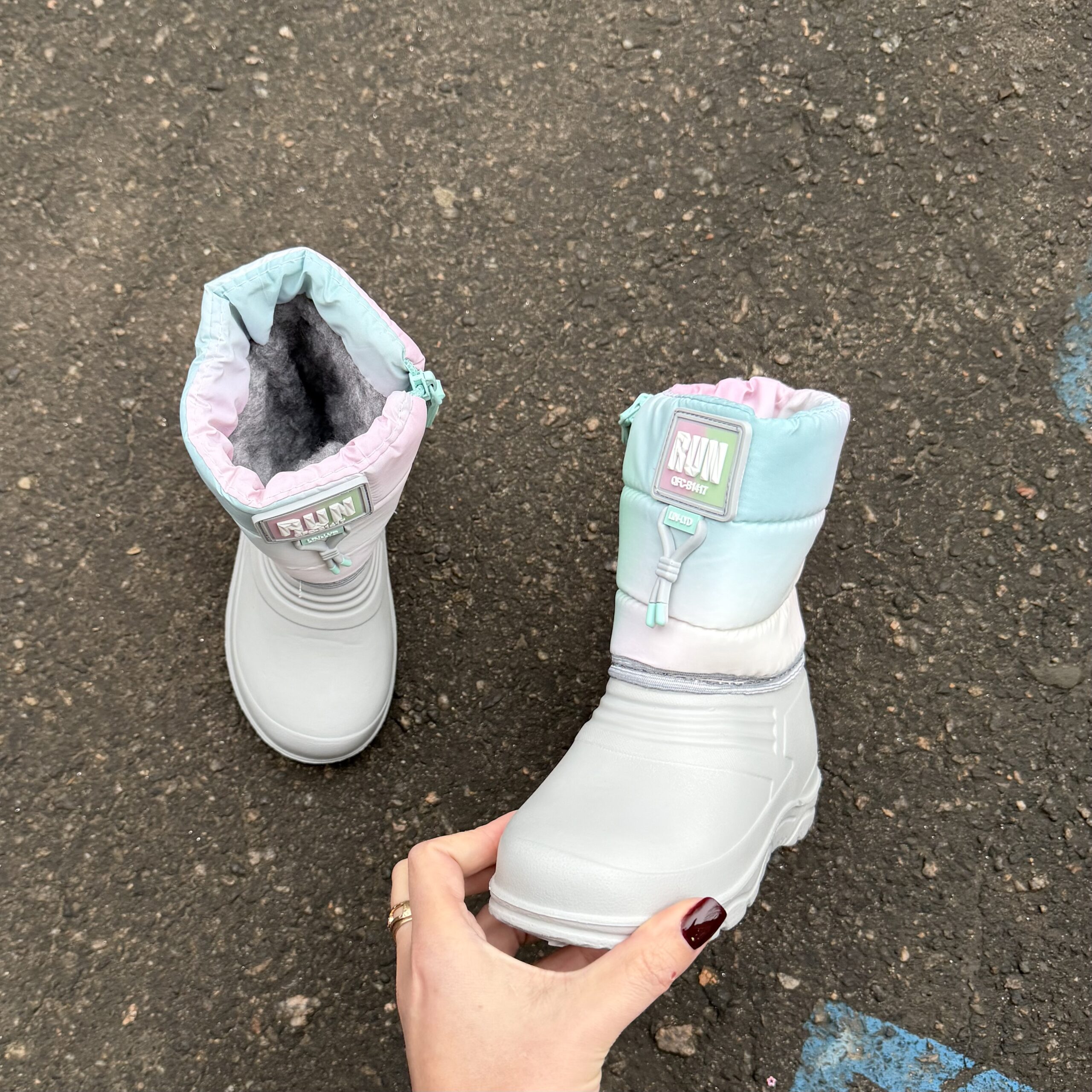 Дутики гумові run сірі