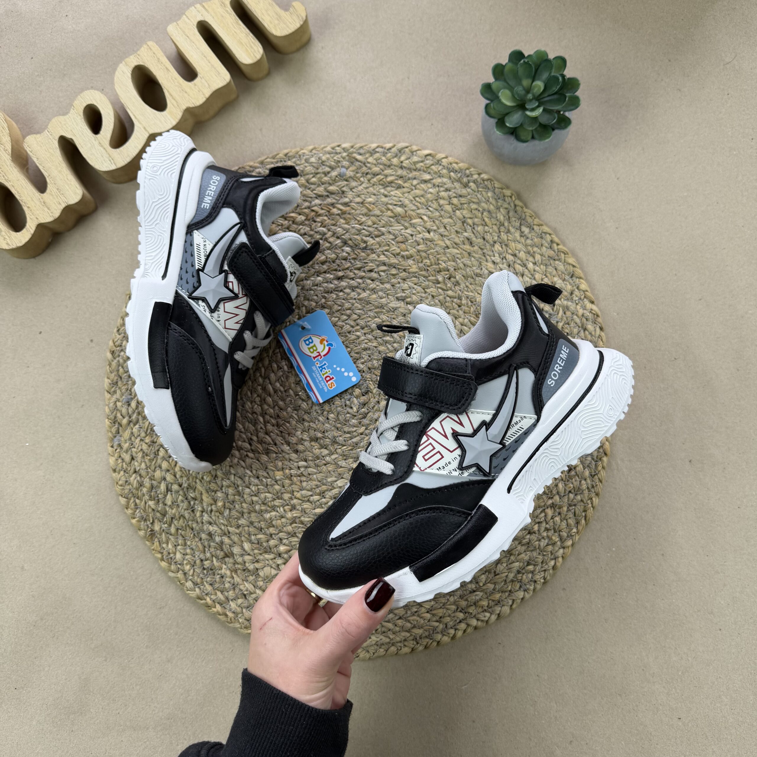 Кросівки зірка сіро чорні 32-37