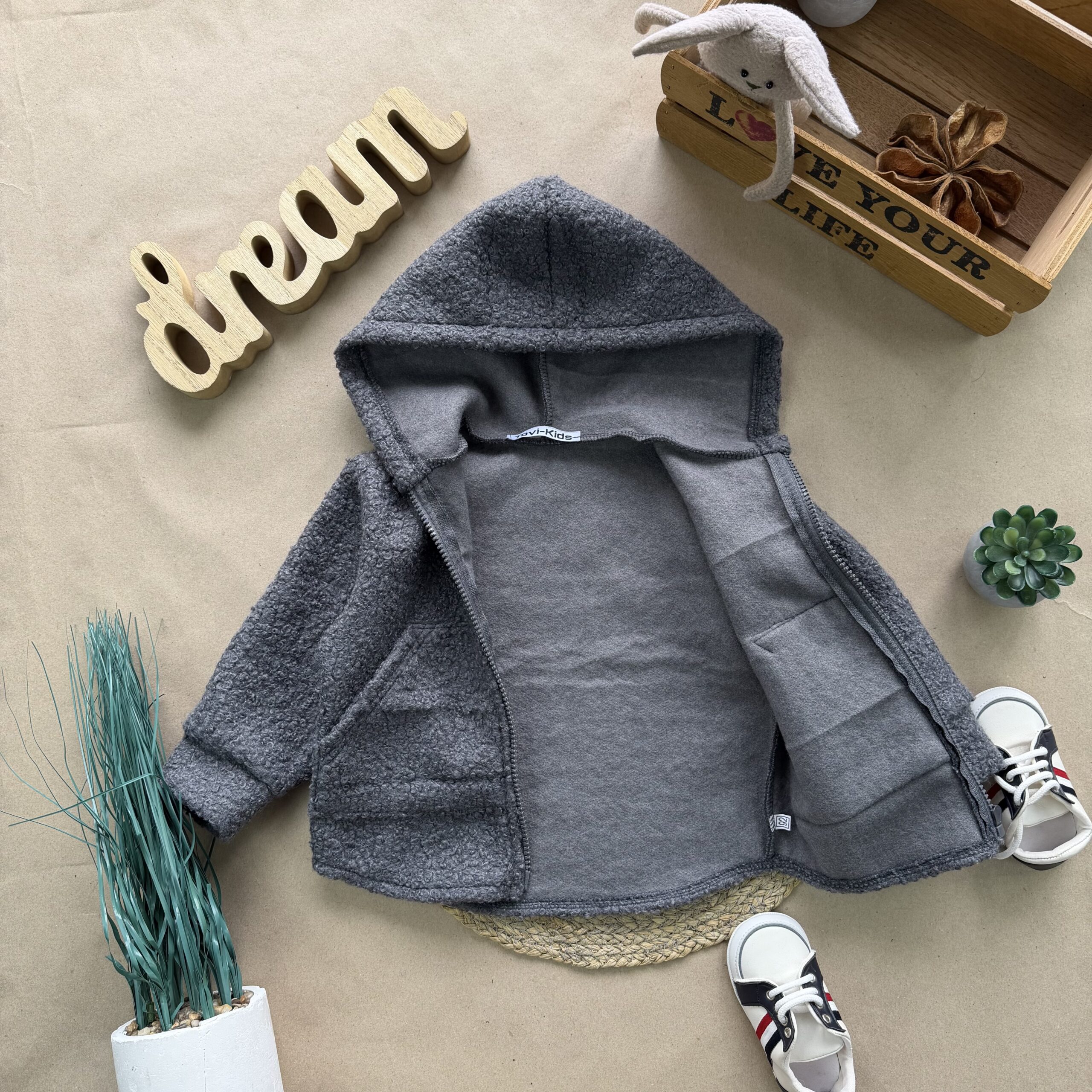 Відшивається! Кофта тедді букле сіра