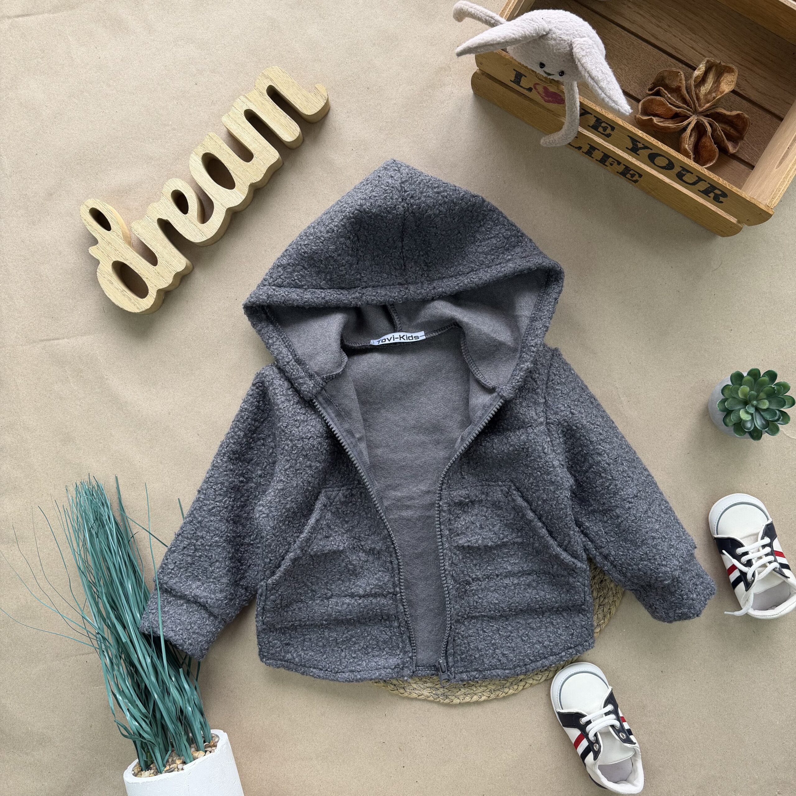 Відшивається! Кофта тедді букле сіра