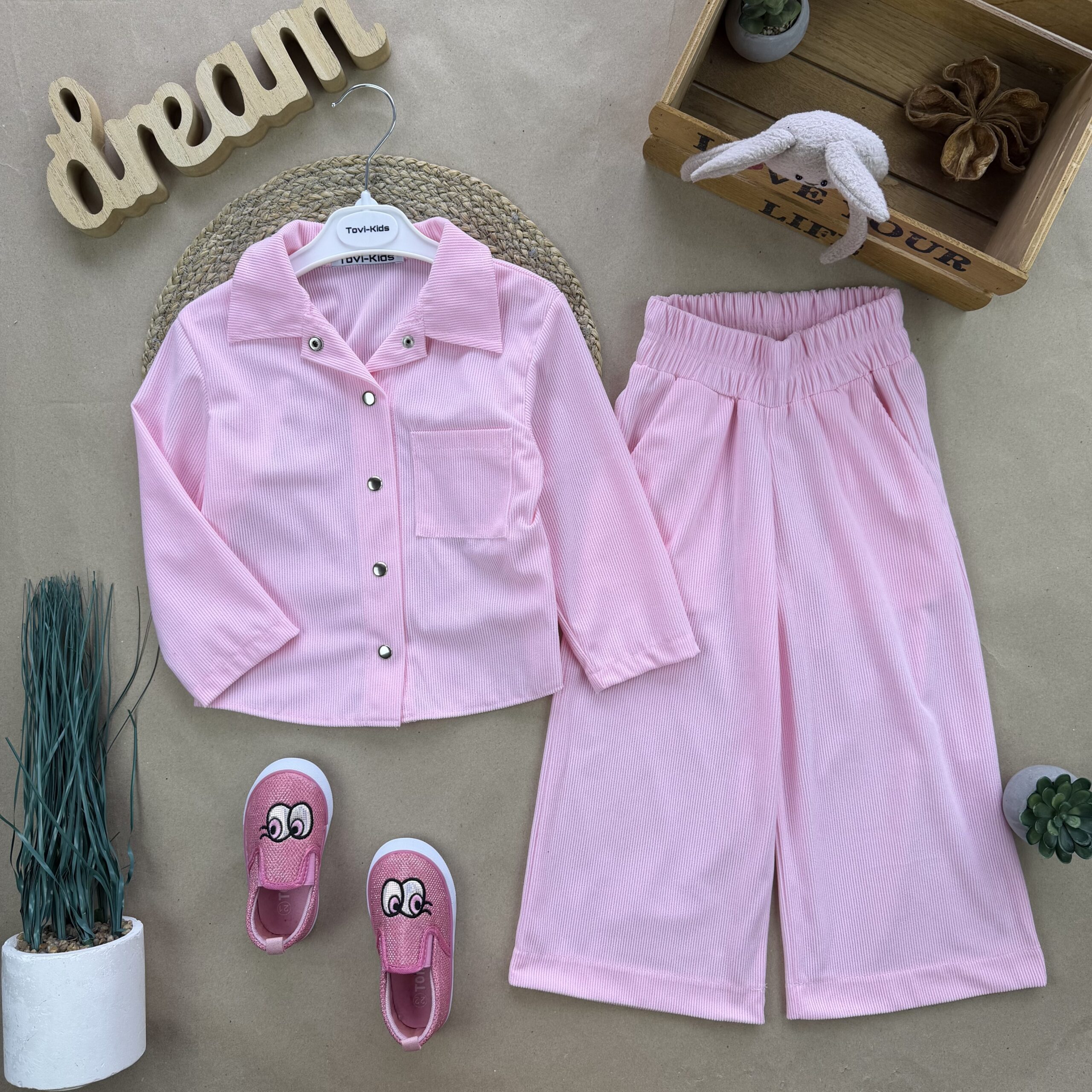 Костюм вельвет рожевий