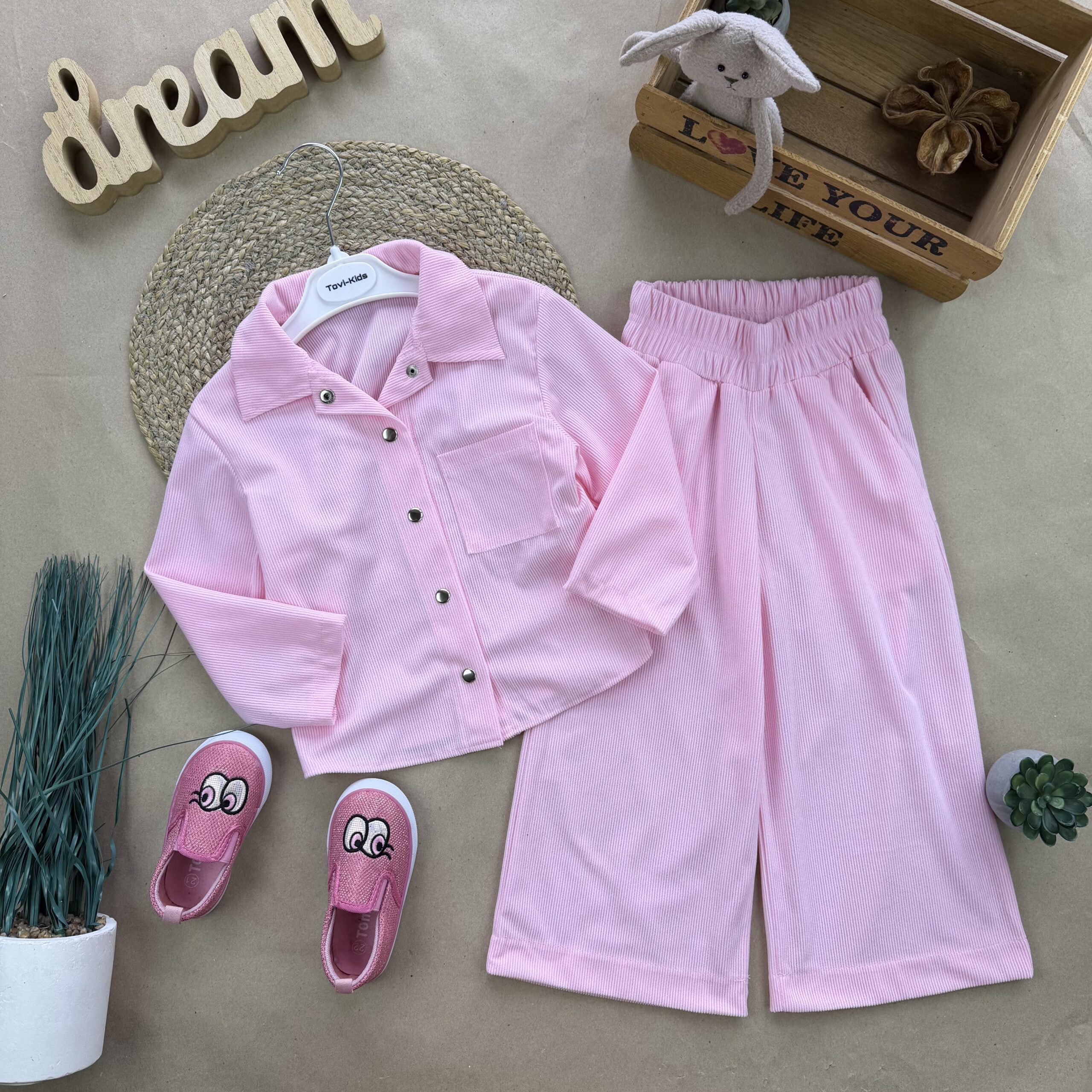 Костюм вельвет рожевий