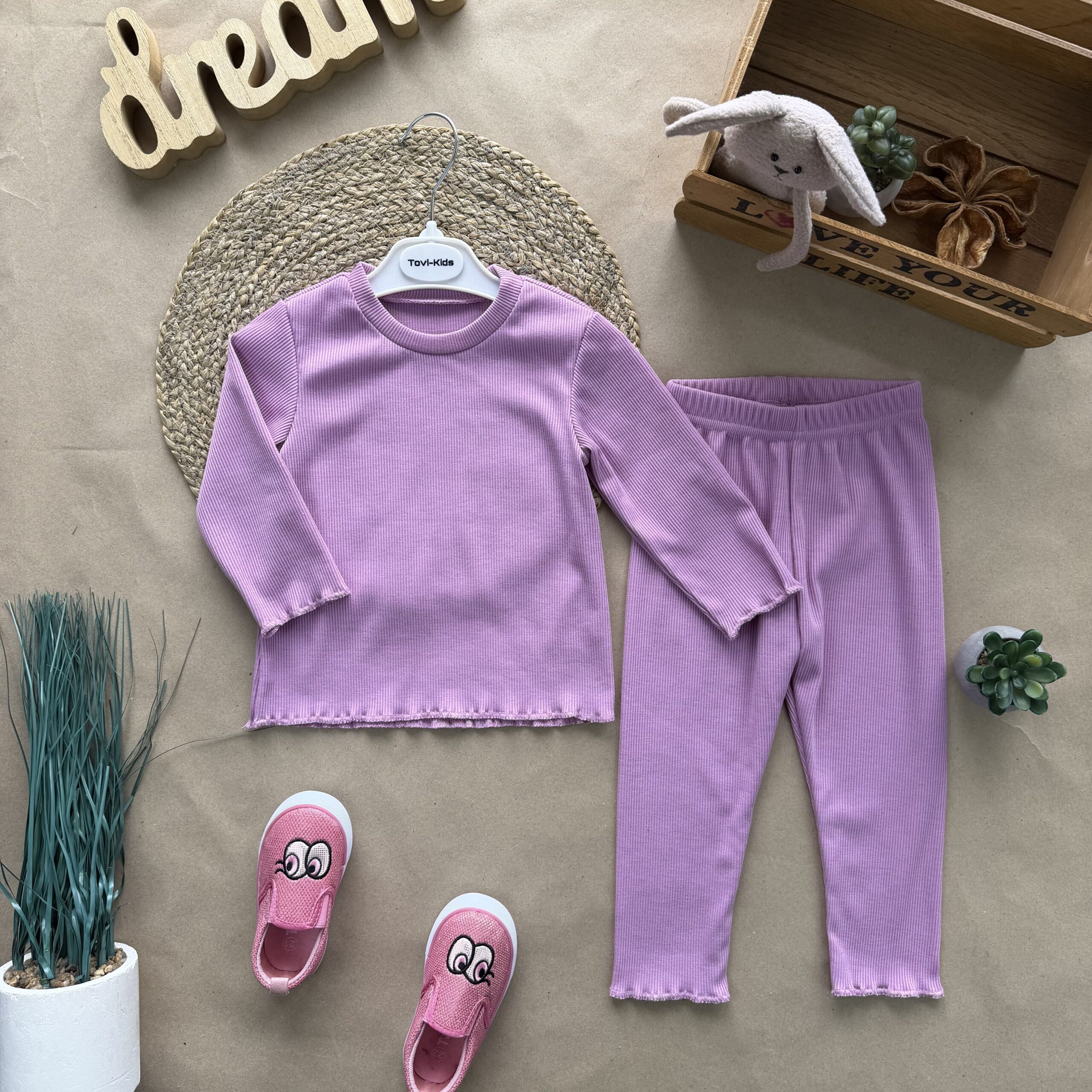 Відшивається. реглан та лосини рубчик лаванда